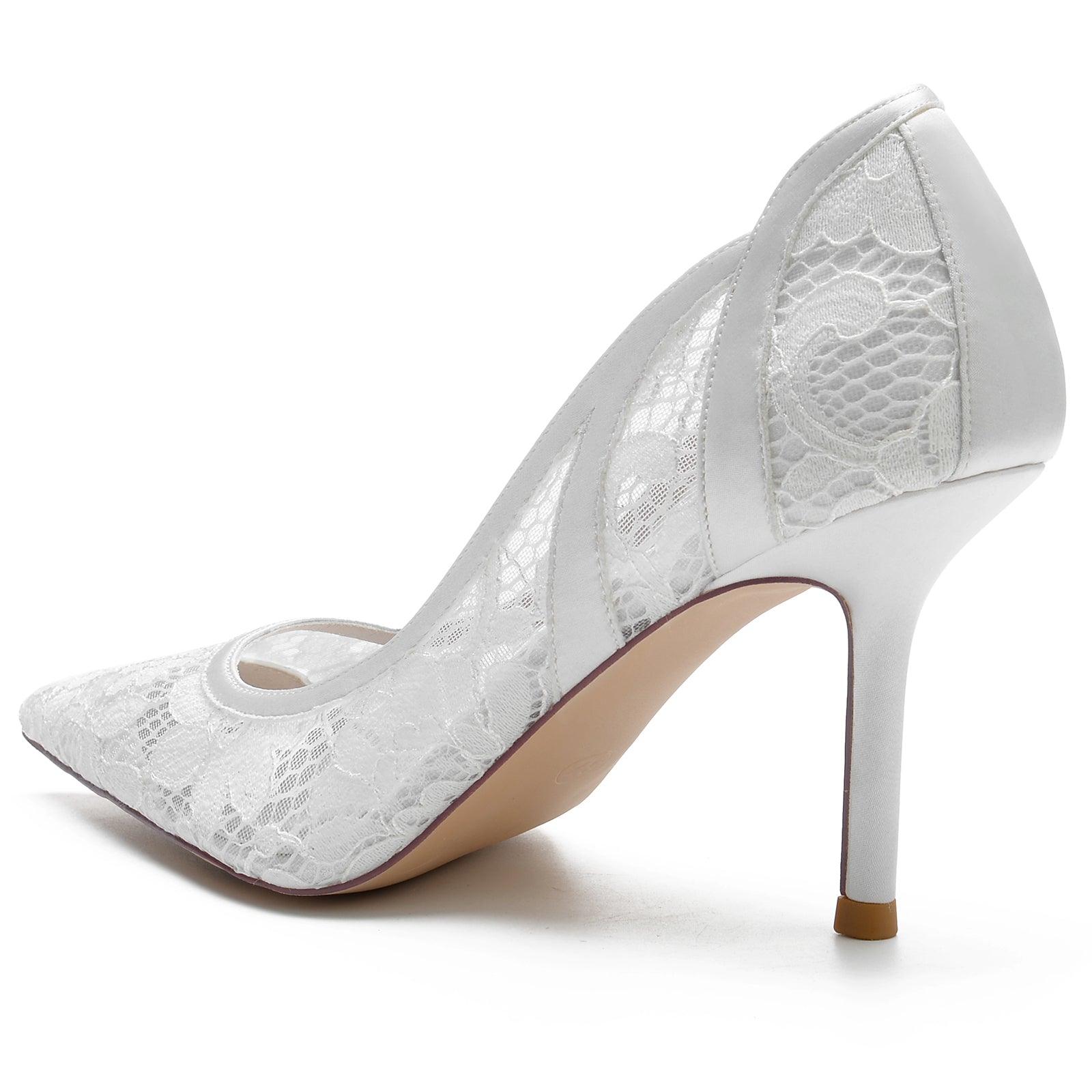 Stiletto Heel 8.5cm Silk-Like Lace Shoes CK0139 - COCOMELODY