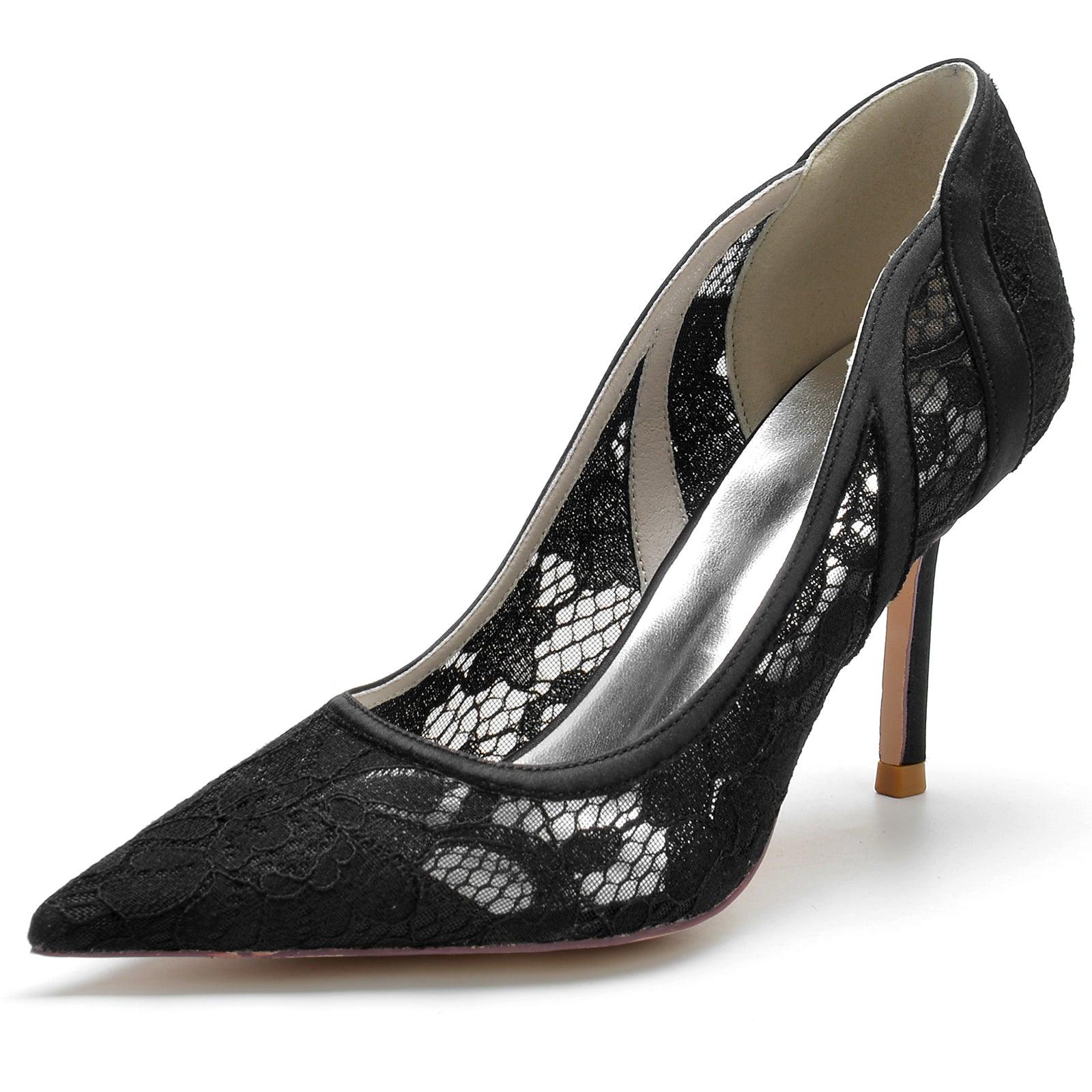 Stiletto Heel 8.5cm Silk-Like Lace Shoes CK0139 - COCOMELODY