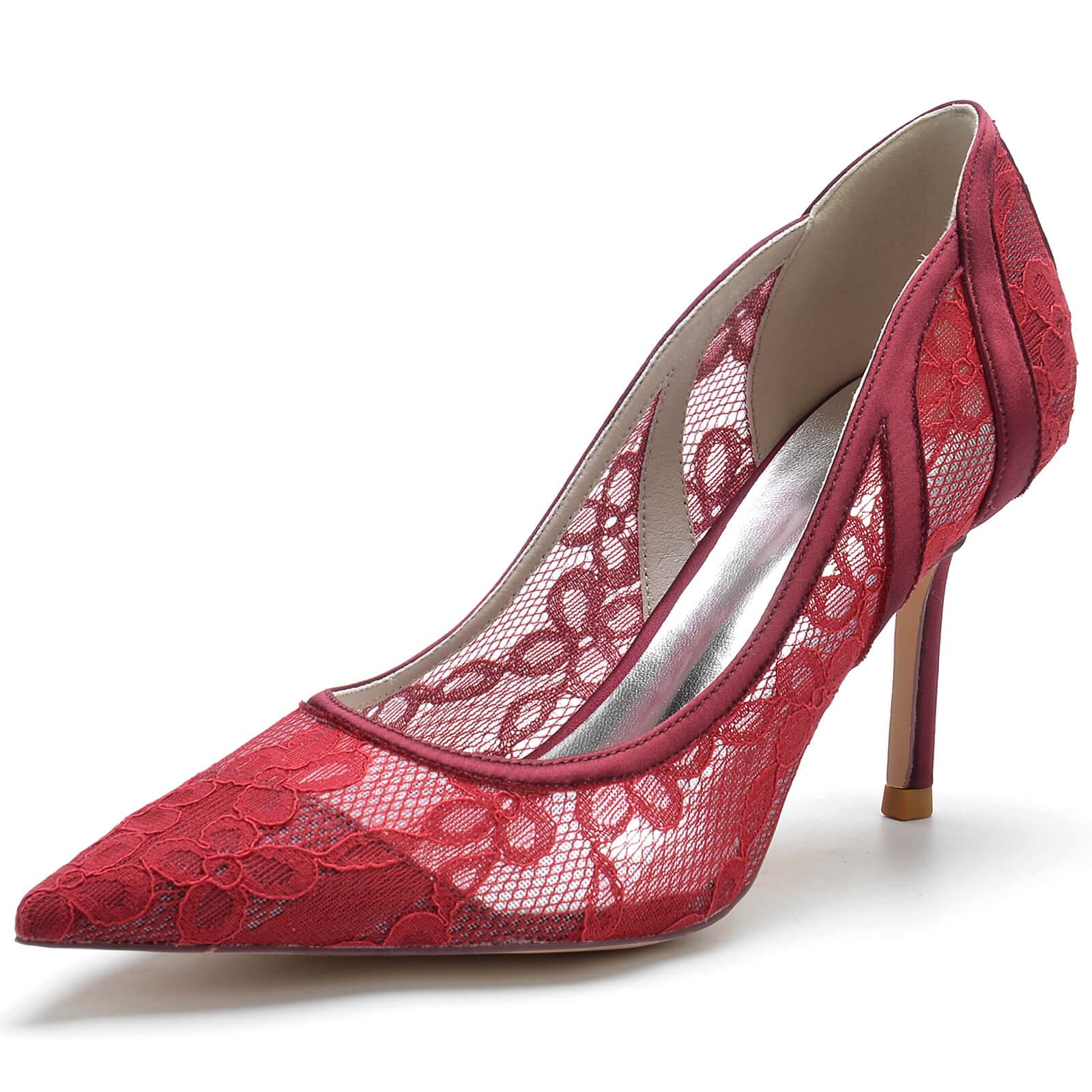 Stiletto Heel 8.5cm Silk-Like Lace Shoes CK0139 - COCOMELODY