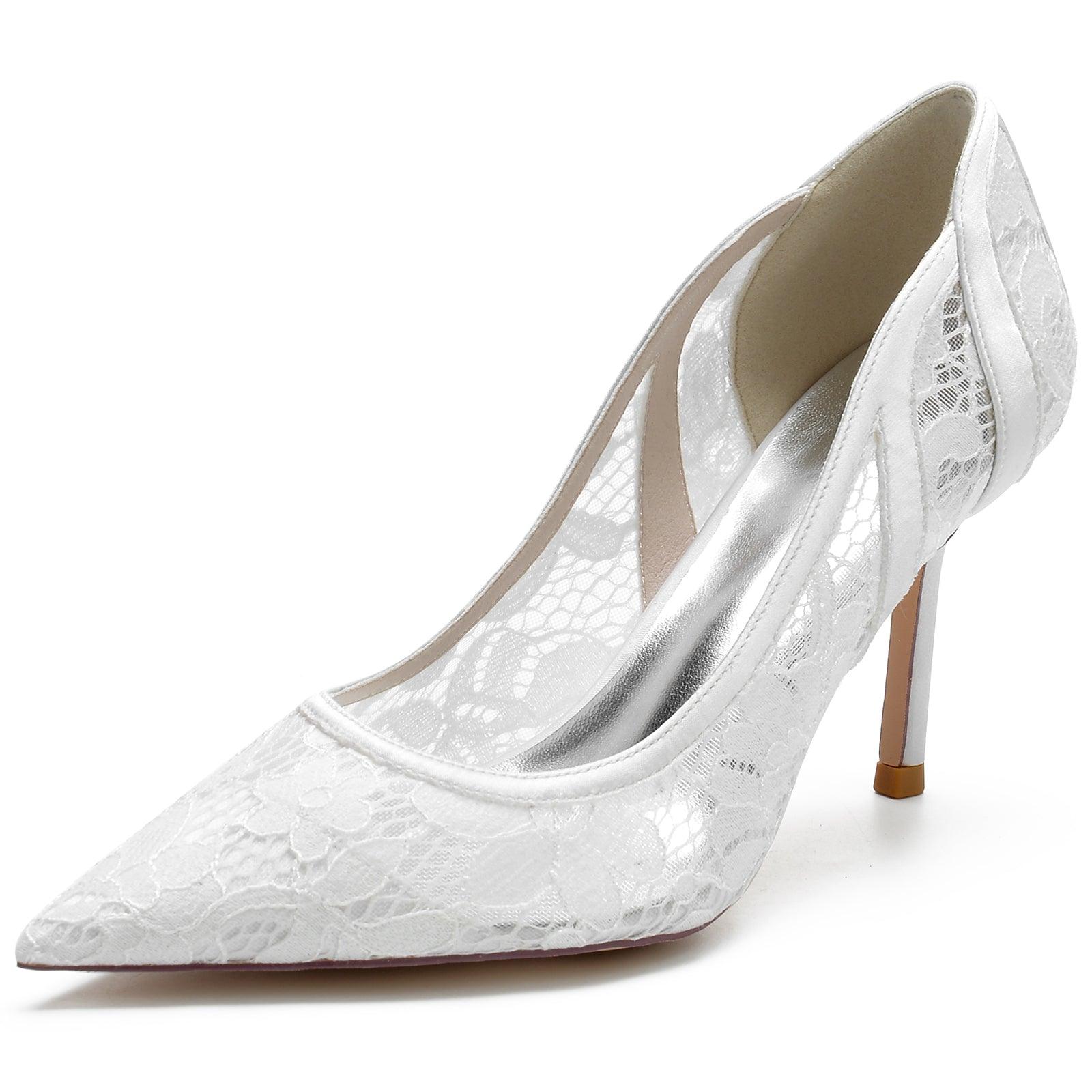 Stiletto Heel 8.5cm Silk-Like Lace Shoes CK0139 - COCOMELODY