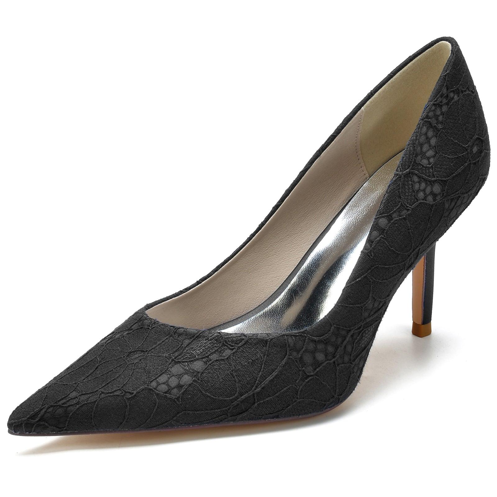 Stiletto Heel 8.5cm Silk-Like Lace Shoes CK0153 - COCOMELODY