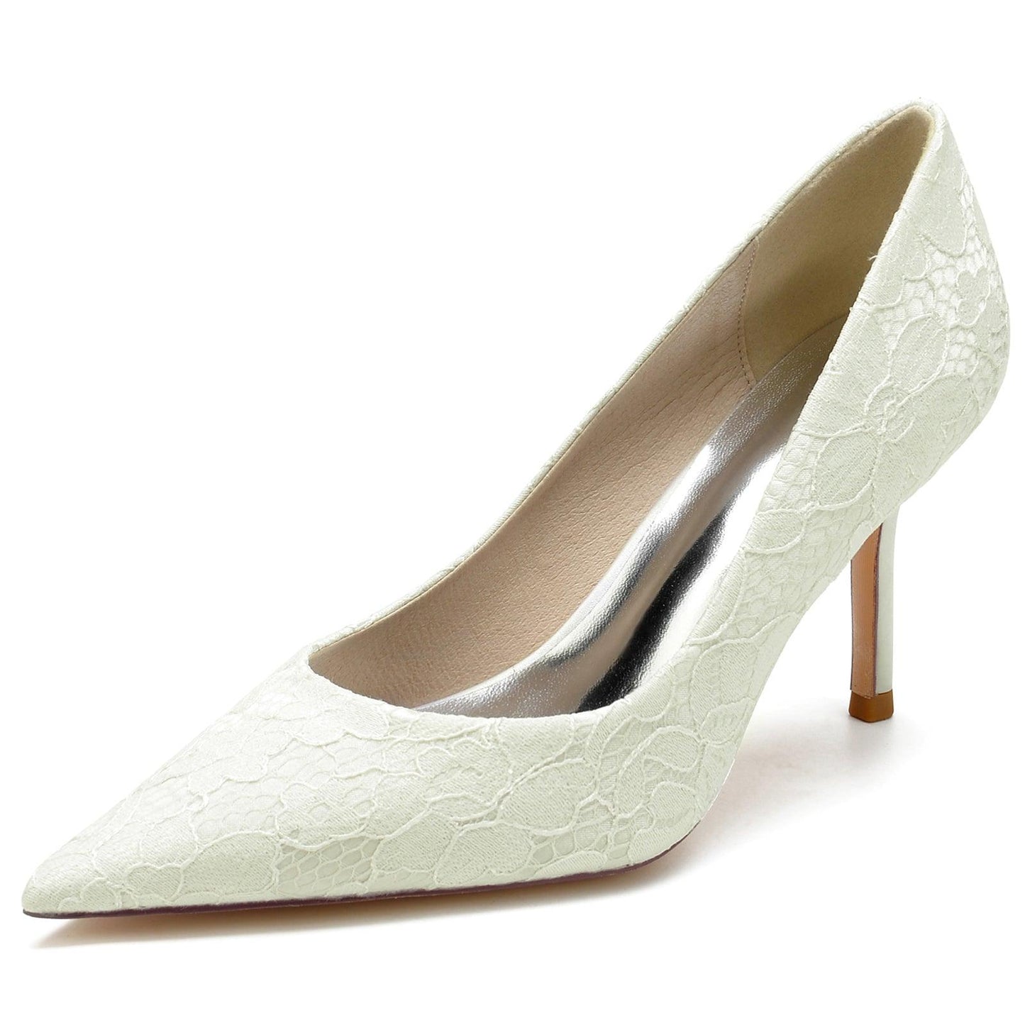 Stiletto Heel 8.5cm Silk-Like Lace Shoes CK0153 - COCOMELODY