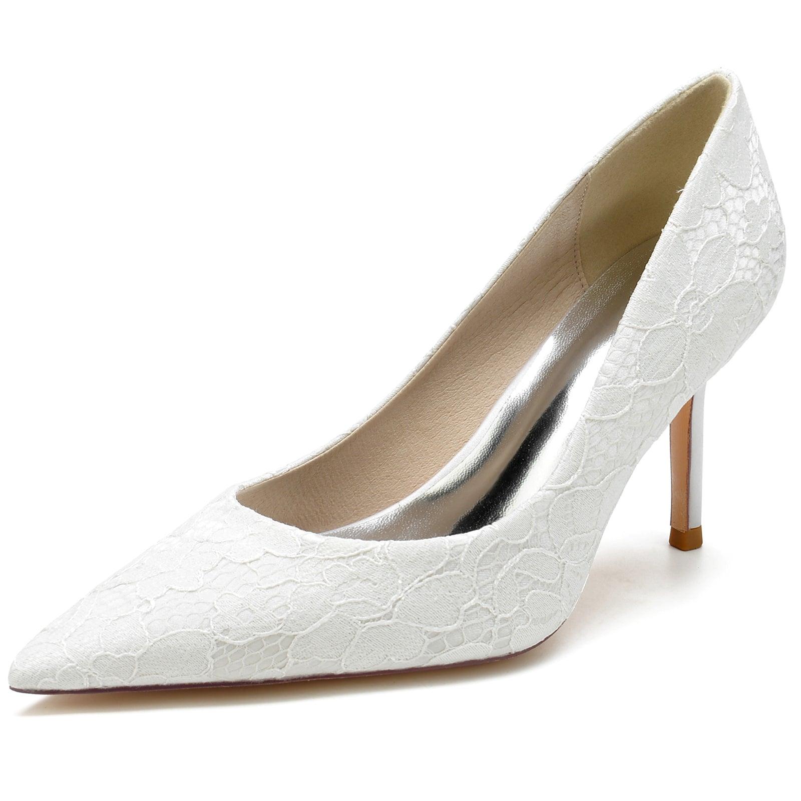 Stiletto Heel 8.5cm Silk-Like Lace Shoes CK0153 - COCOMELODY