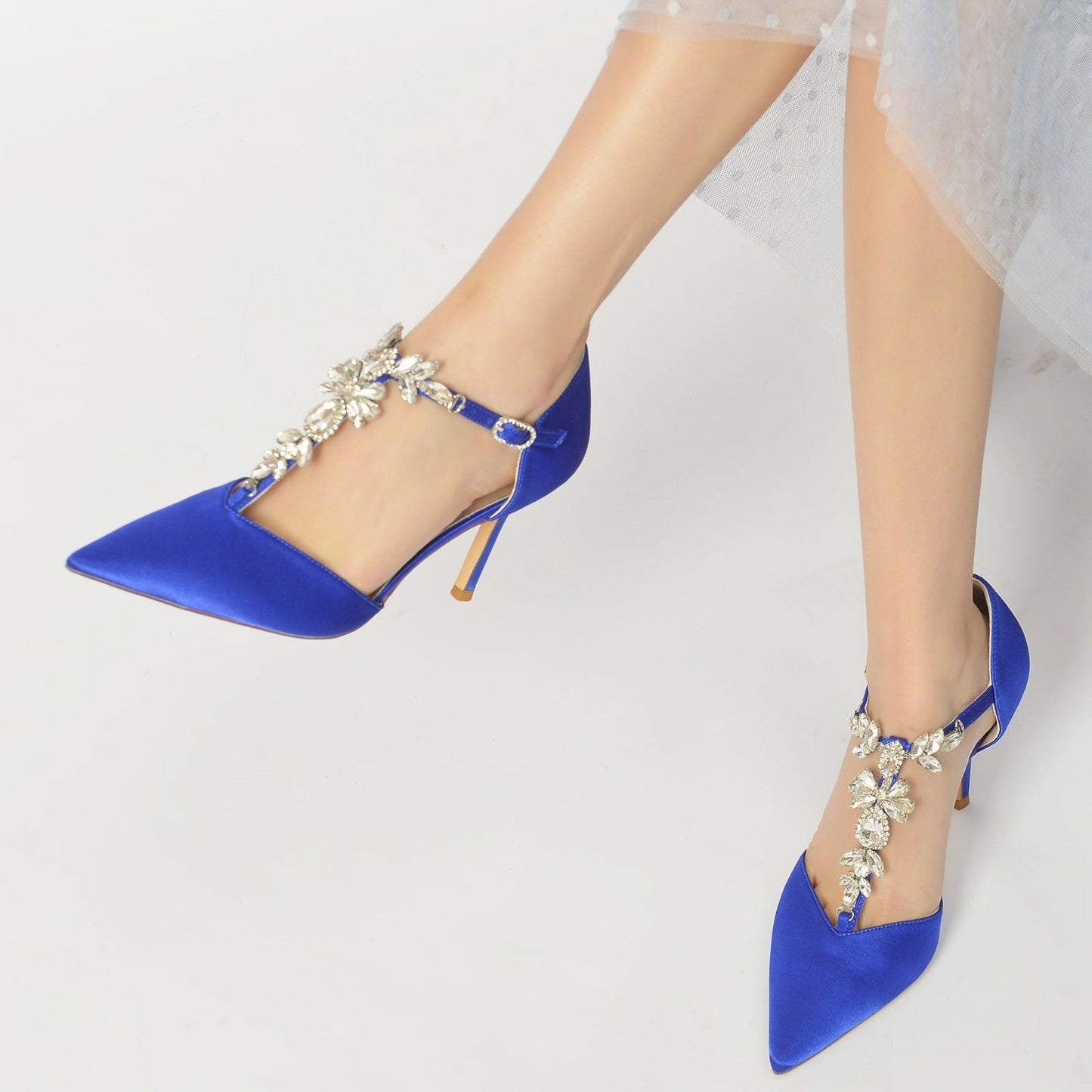 Stiletto Heel 8.5cm Silk-Like Shoes CK0156 - COCOMELODY