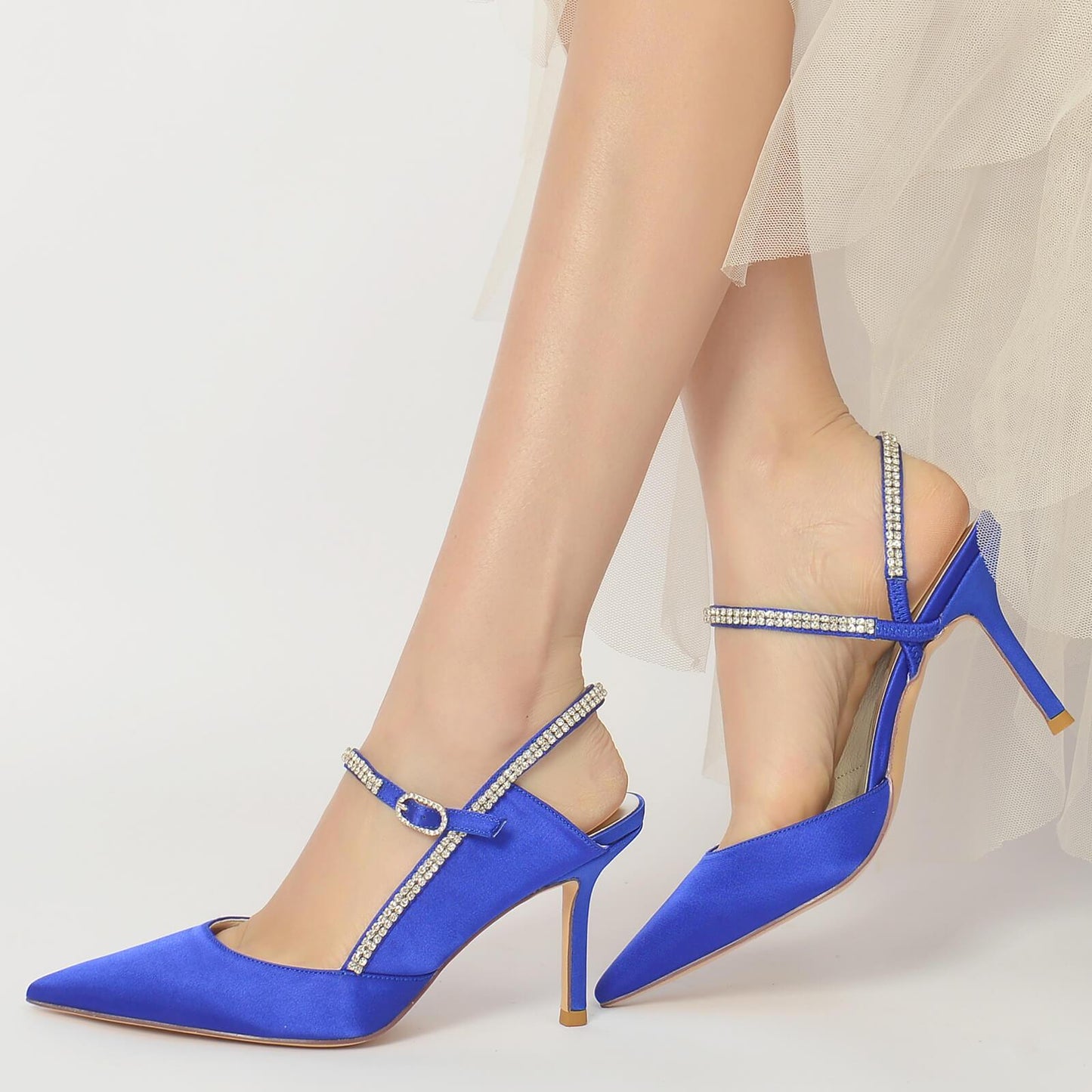Stiletto Heel 8.5cm Silk-Like Shoes CK0161 - COCOMELODY