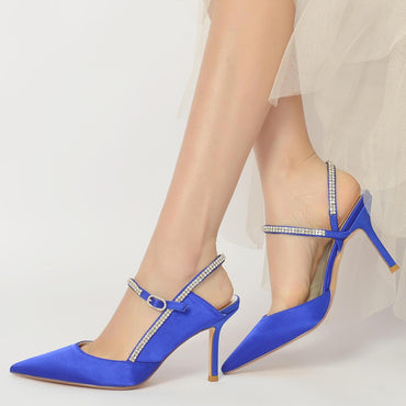 Stiletto Heel 8.5cm Silk-Like Shoes CK0161 - COCOMELODY
