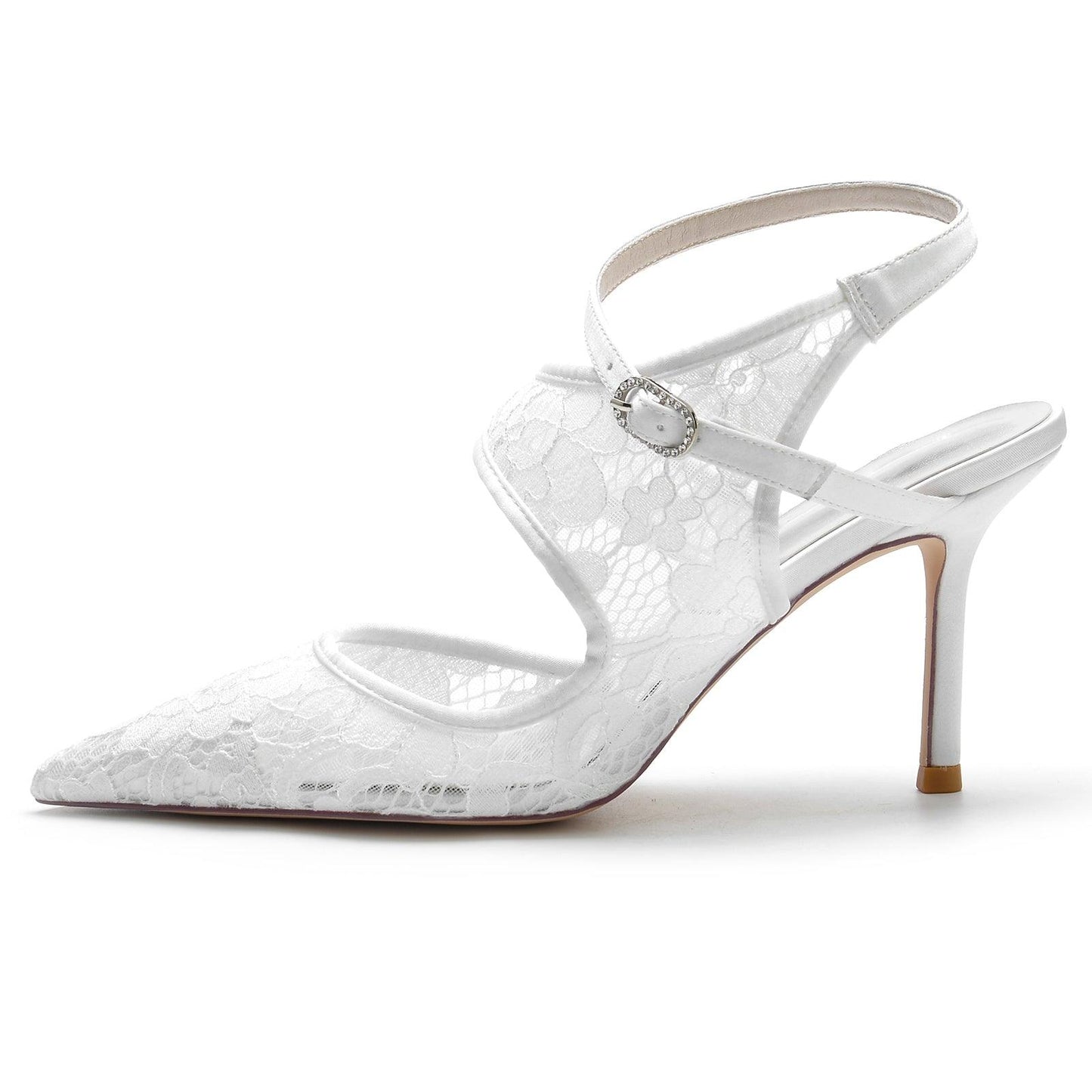 Stiletto Heel 8.5cm Silk-Like Lace Shoes CK0171 - COCOMELODY