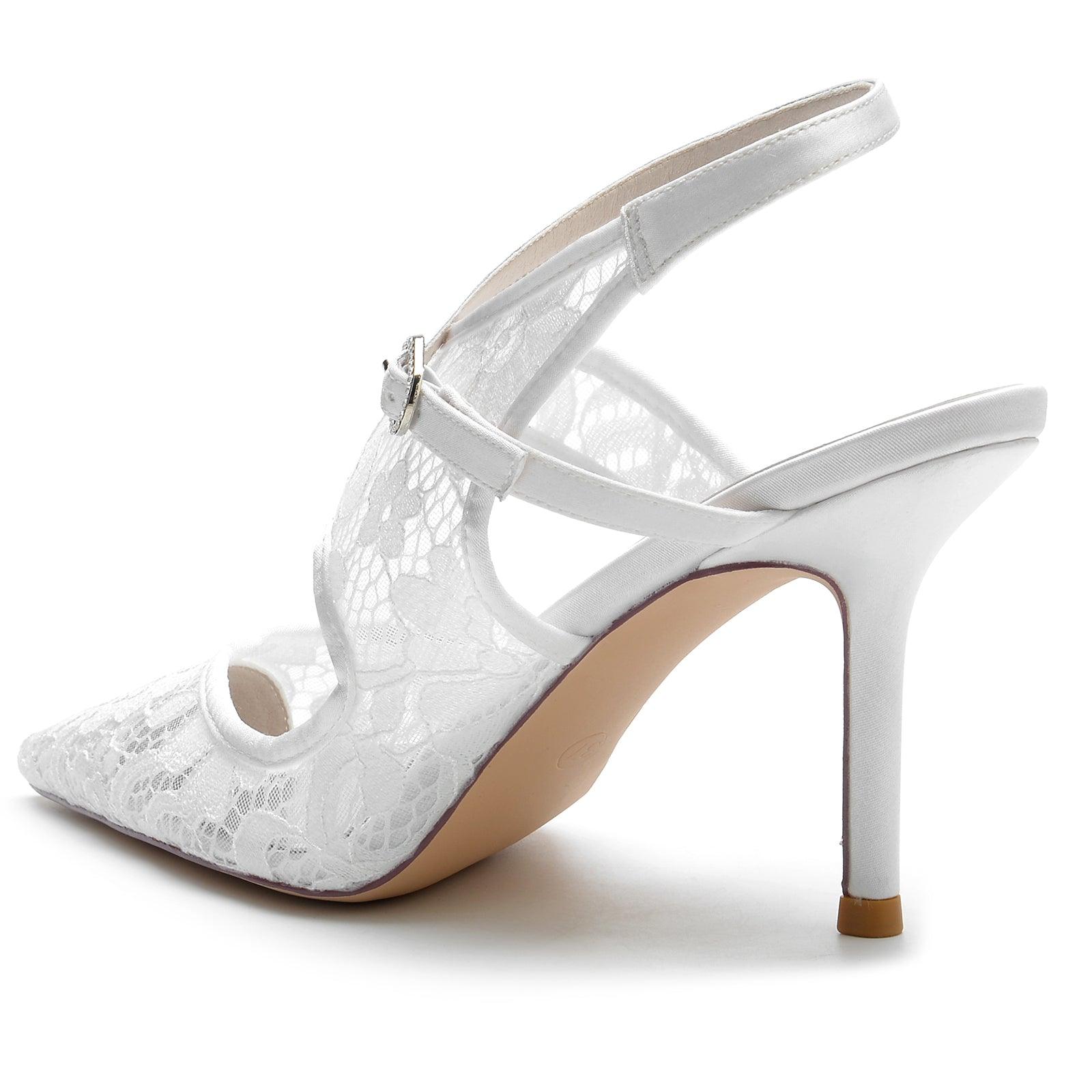 Stiletto Heel 8.5cm Silk-Like Lace Shoes CK0171 - COCOMELODY