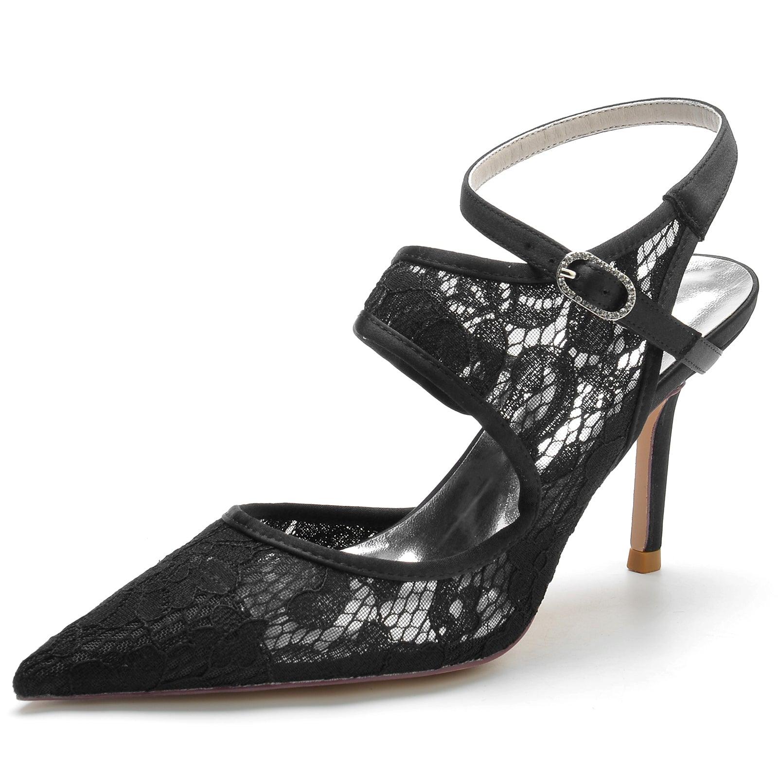Stiletto Heel 8.5cm Silk-Like Lace Shoes CK0171 - COCOMELODY
