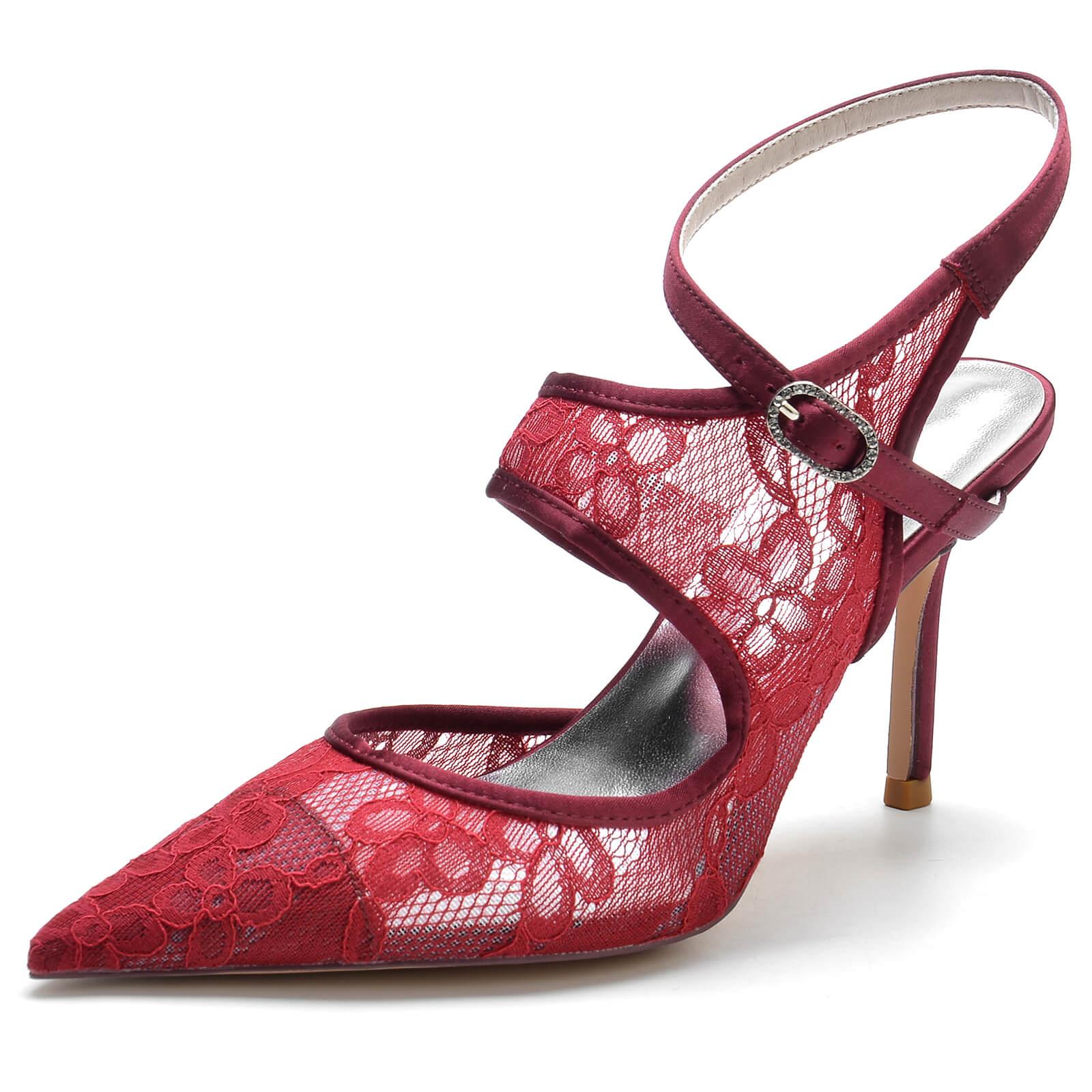 Stiletto Heel 8.5cm Silk-Like Lace Shoes CK0171 - COCOMELODY