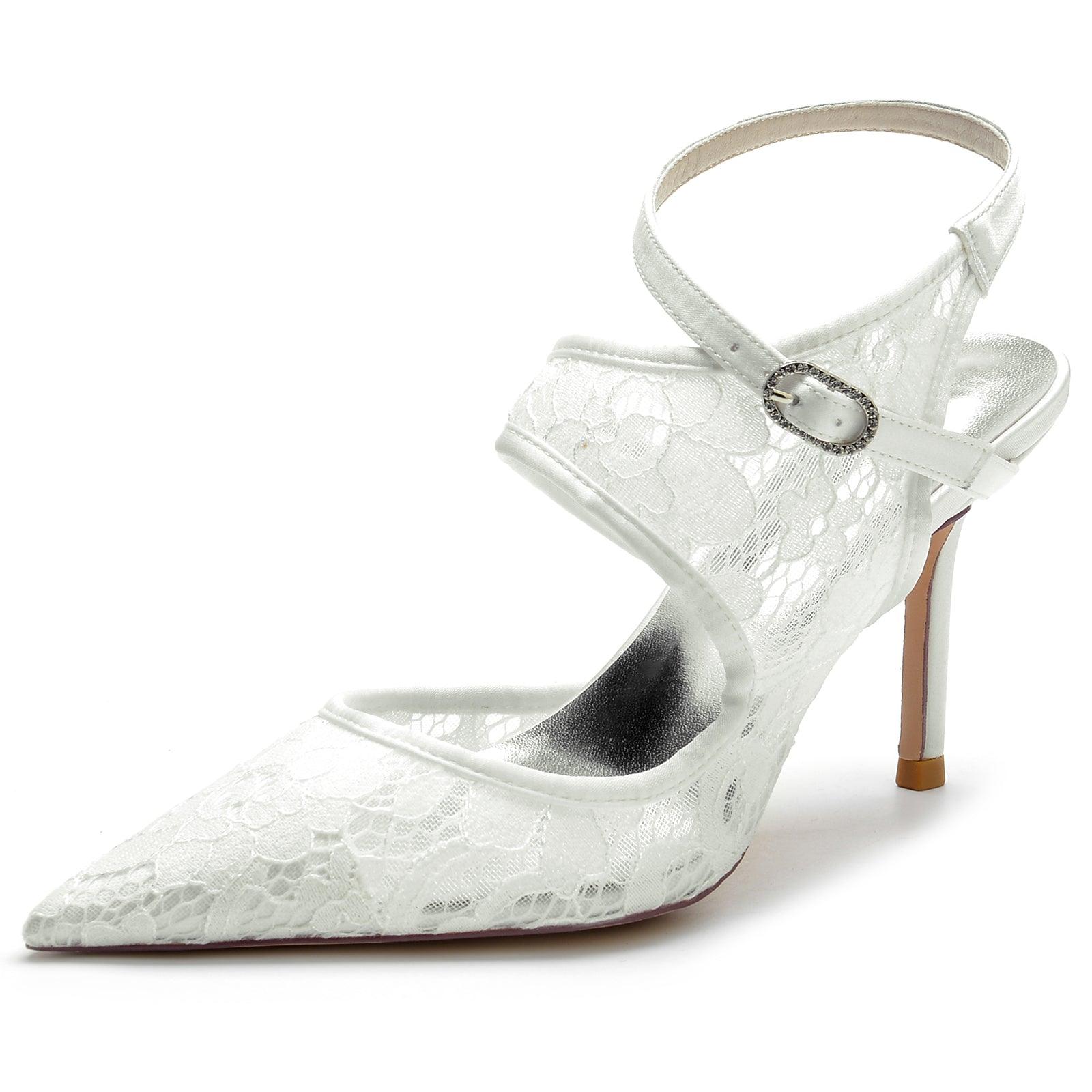 Stiletto Heel 8.5cm Silk-Like Lace Shoes CK0171 - COCOMELODY