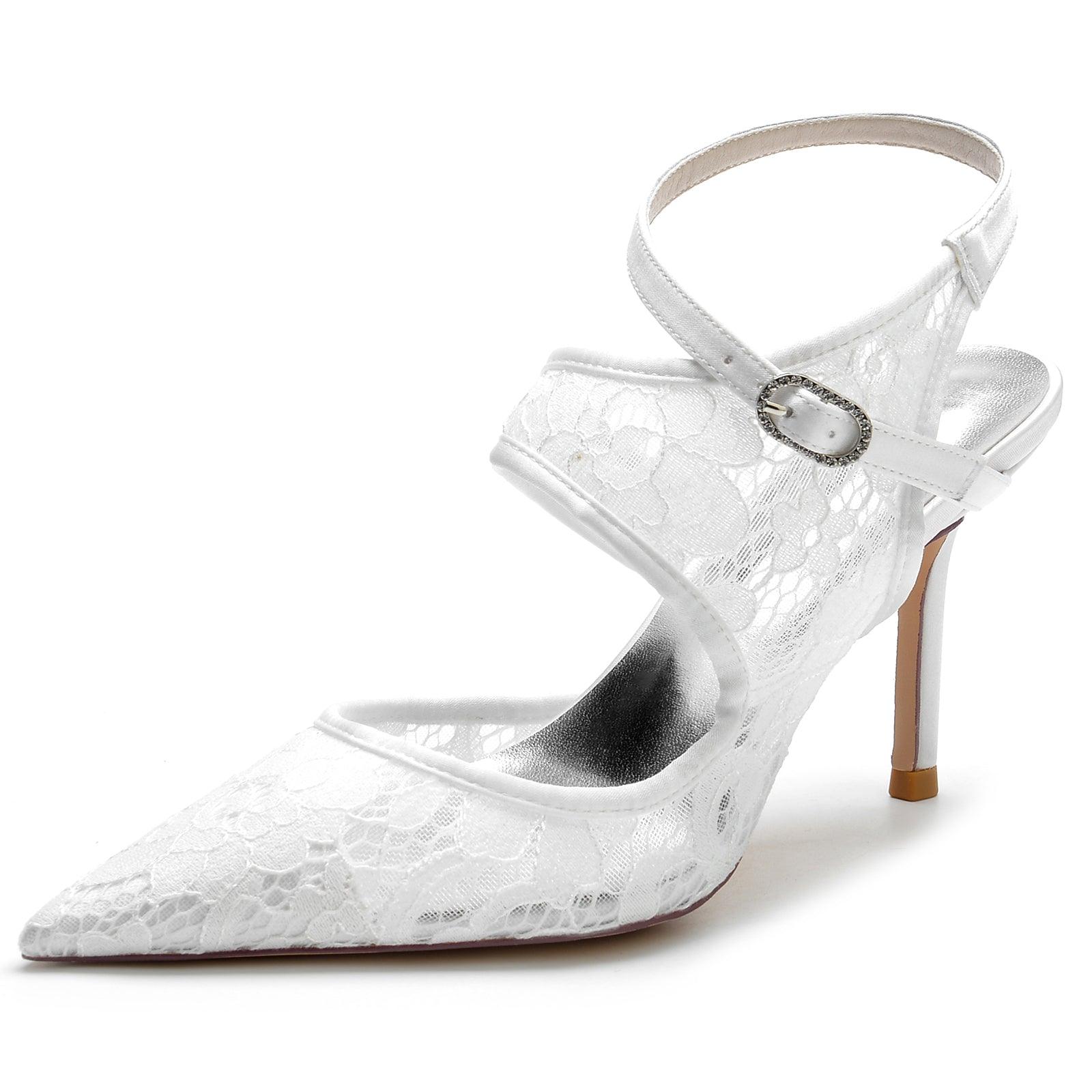 Stiletto Heel 8.5cm Silk-Like Lace Shoes CK0171 - COCOMELODY