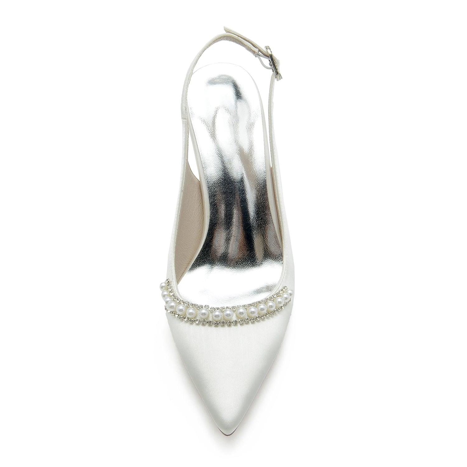 Stiletto Heel 9.5cm Silk-Like Shoes CK0172 - COCOMELODY