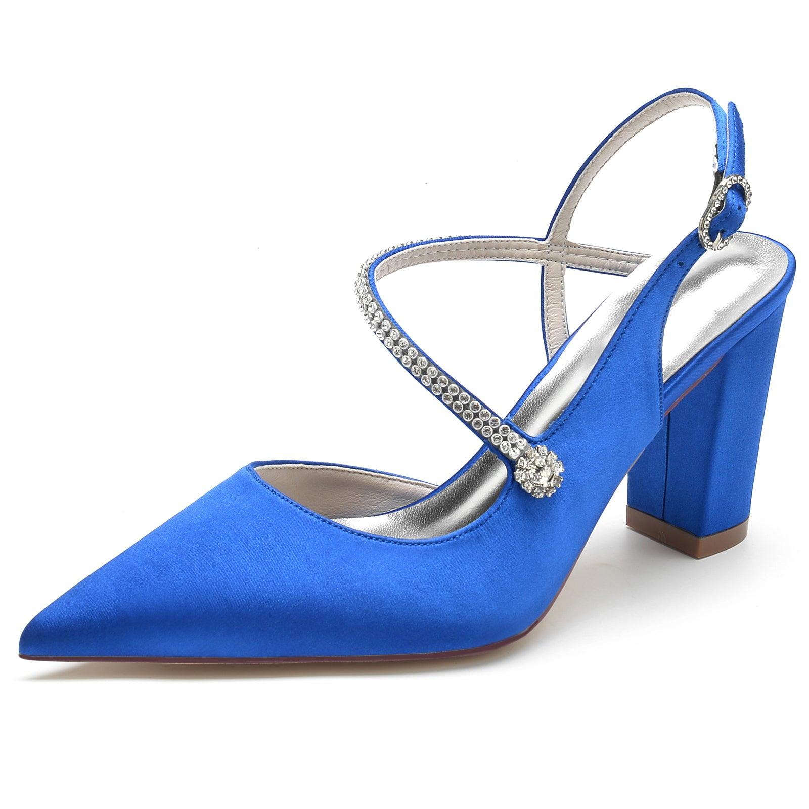 Chunky Heel 8.5cm Silk-Like Shoes CK0184 - COCOMELODY