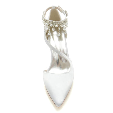 Chunky Heel 8.5cm Silk-Like Shoes CK0185 - COCOMELODY