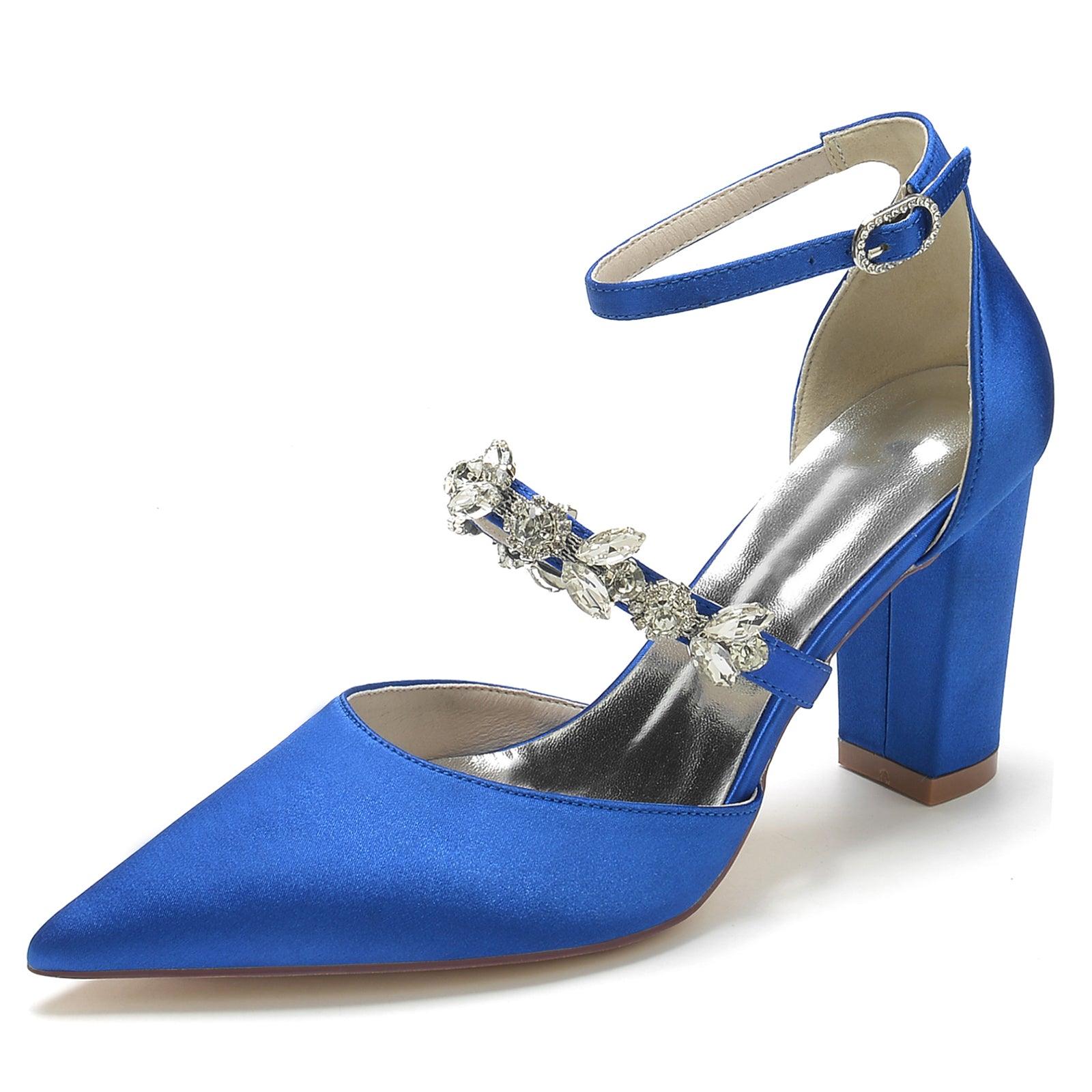 Chunky Heel 8.5cm Silk-Like Shoes CK0187 - COCOMELODY