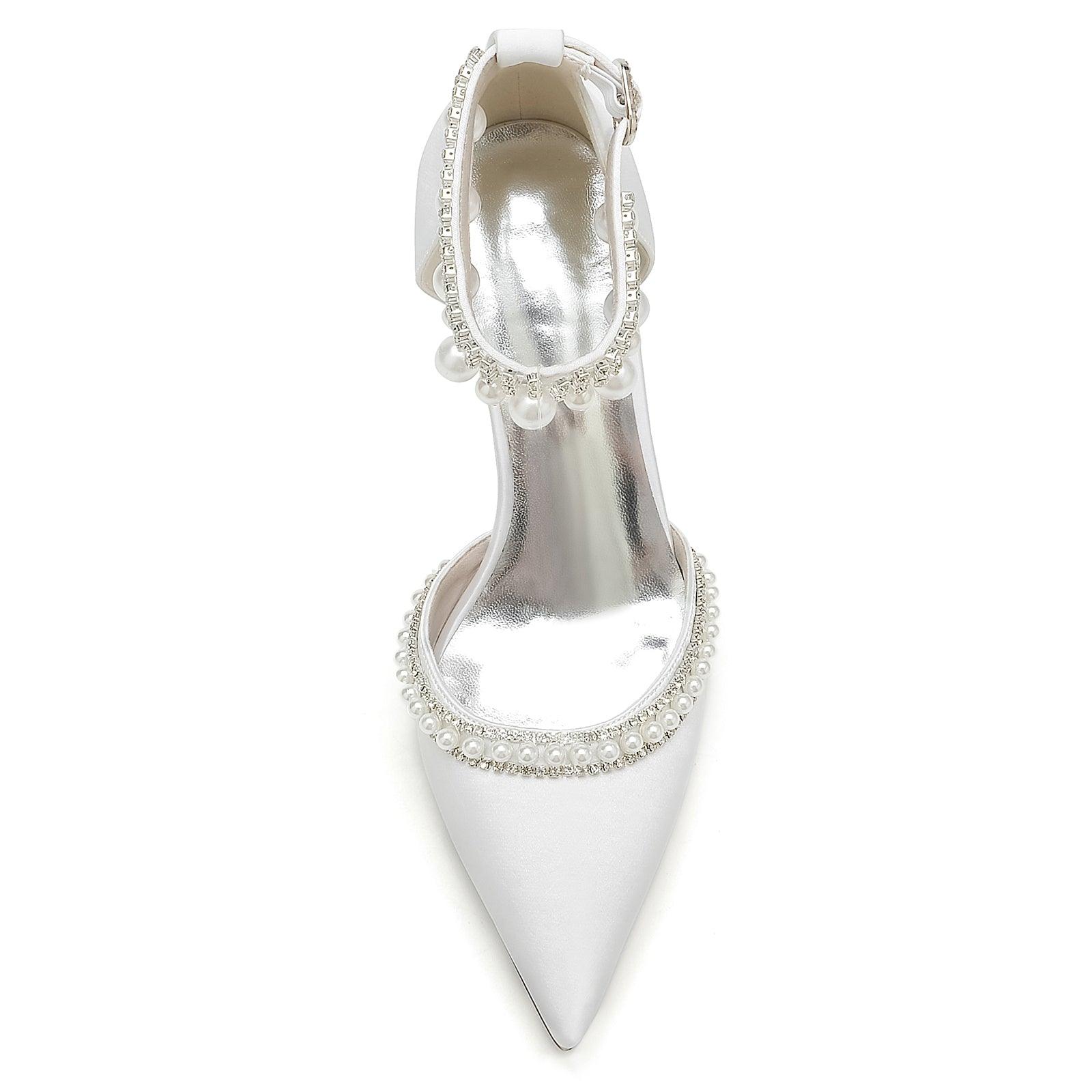 Chunky Heel 8.5cm Silk-Like Shoes CK0190 - COCOMELODY