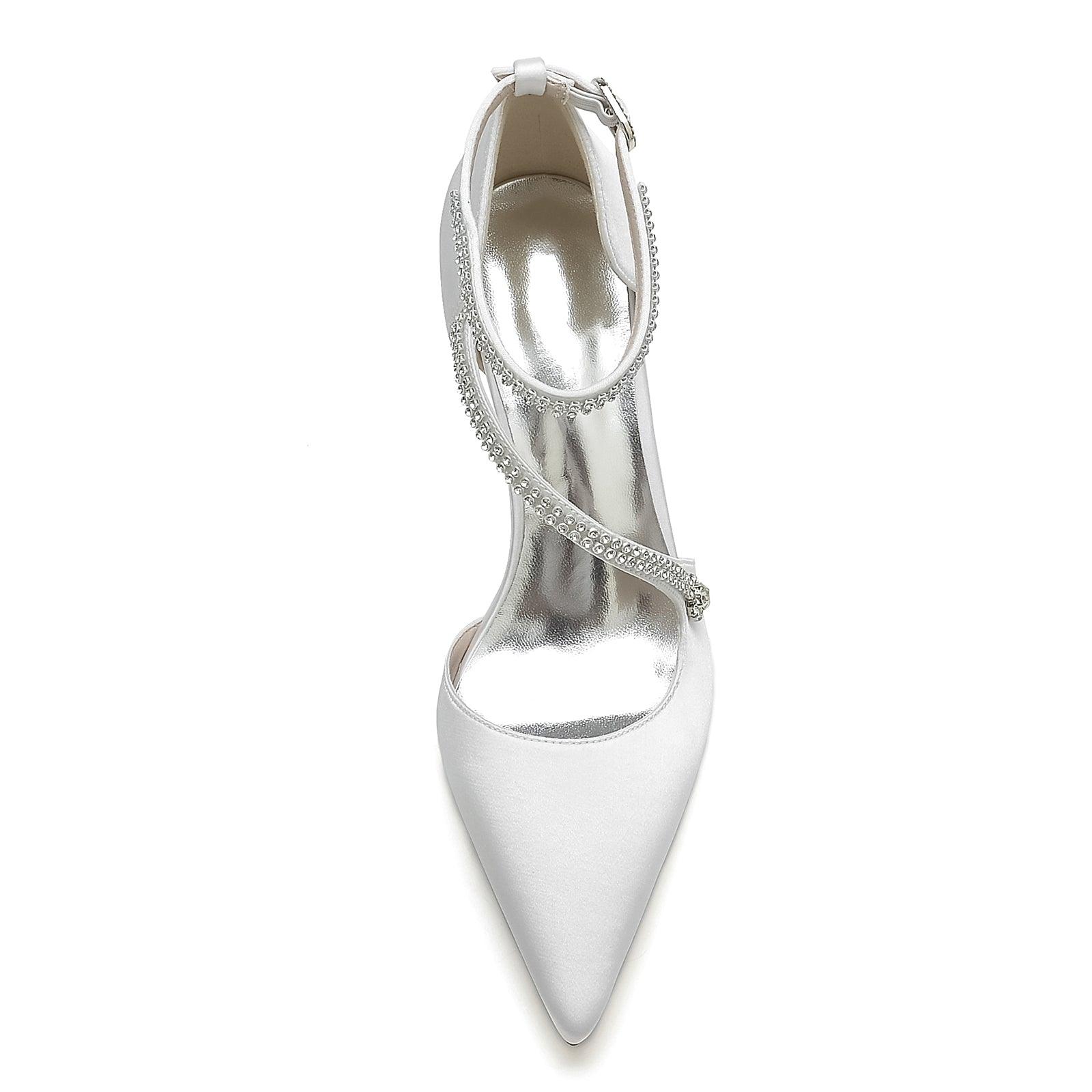 Chunky Heel 8.5cm Silk-Like Shoes CK0193 - COCOMELODY