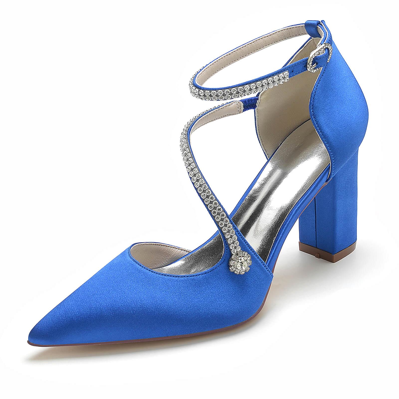 Chunky Heel 8.5cm Silk-Like Shoes CK0193 - COCOMELODY