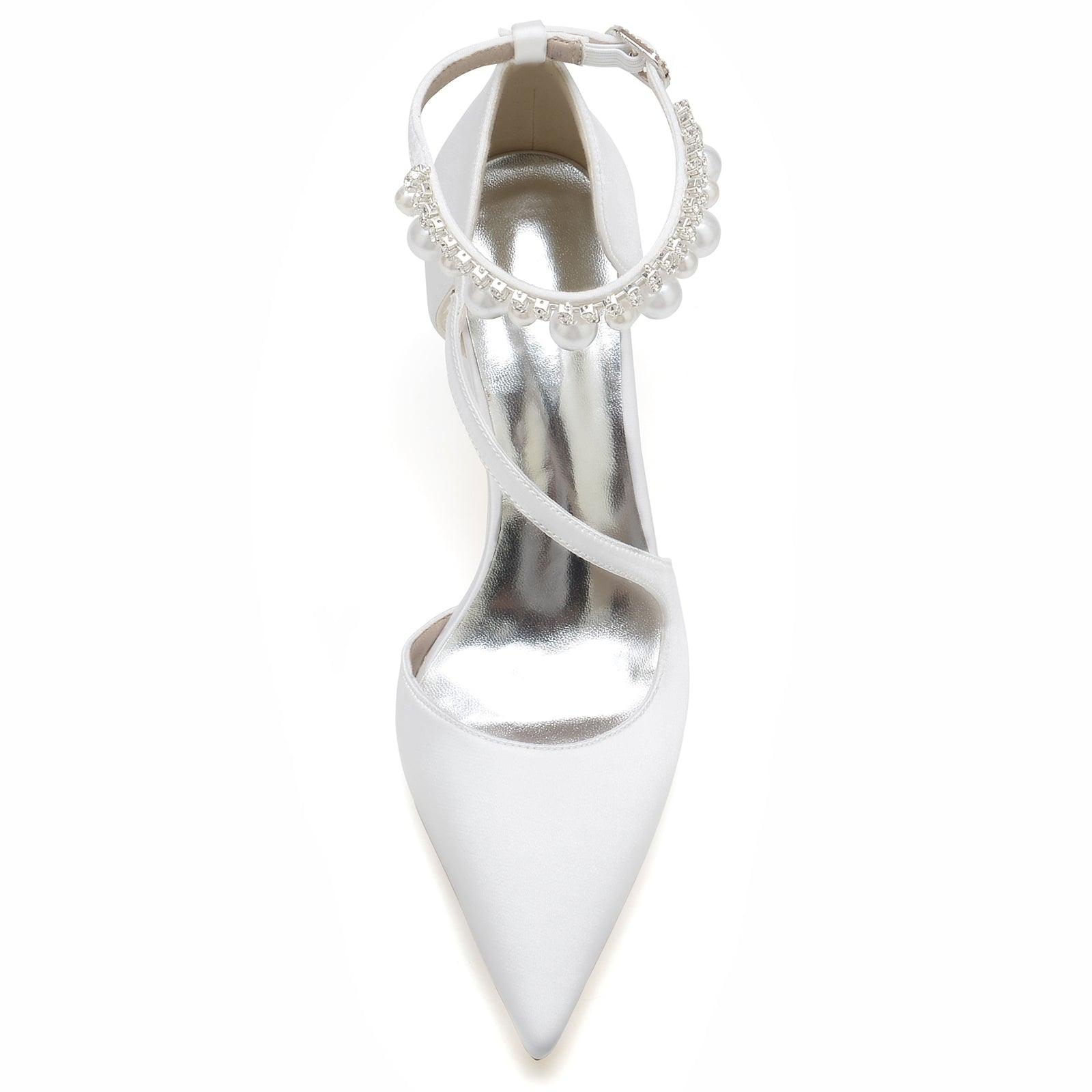 Chunky Heel 8.5cm Silk-Like Shoes CK0194 - COCOMELODY