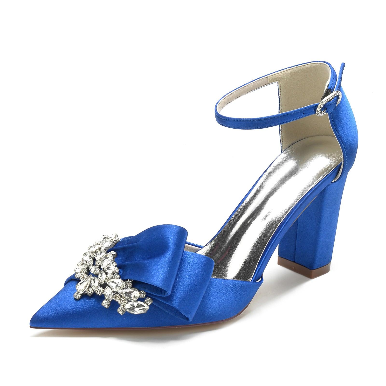 Chunky Heel 8.5cm Silk-Like Shoes CK0196 - COCOMELODY