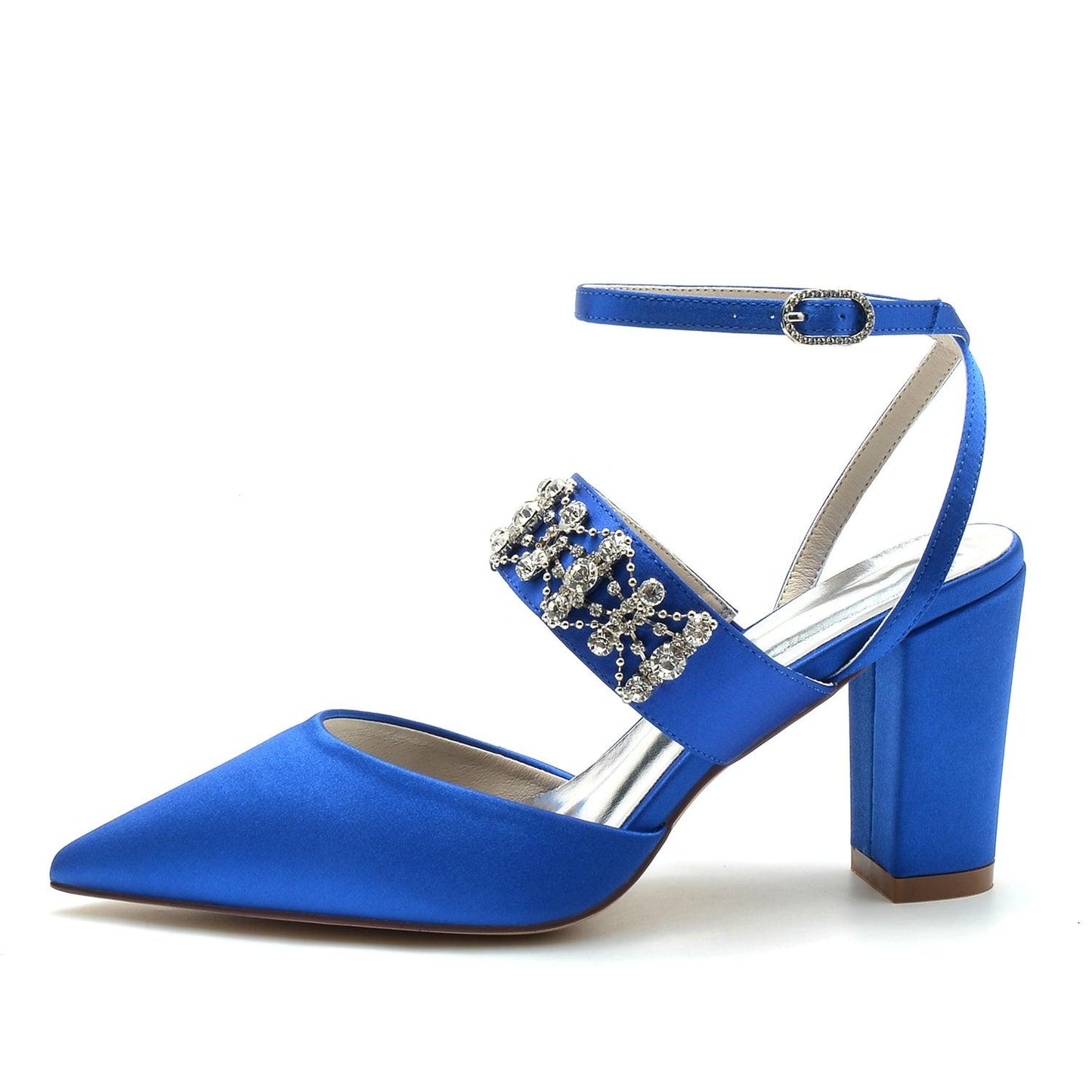 Chunky Heel 8.5cm Silk-Like Shoes CK0200 - COCOMELODY