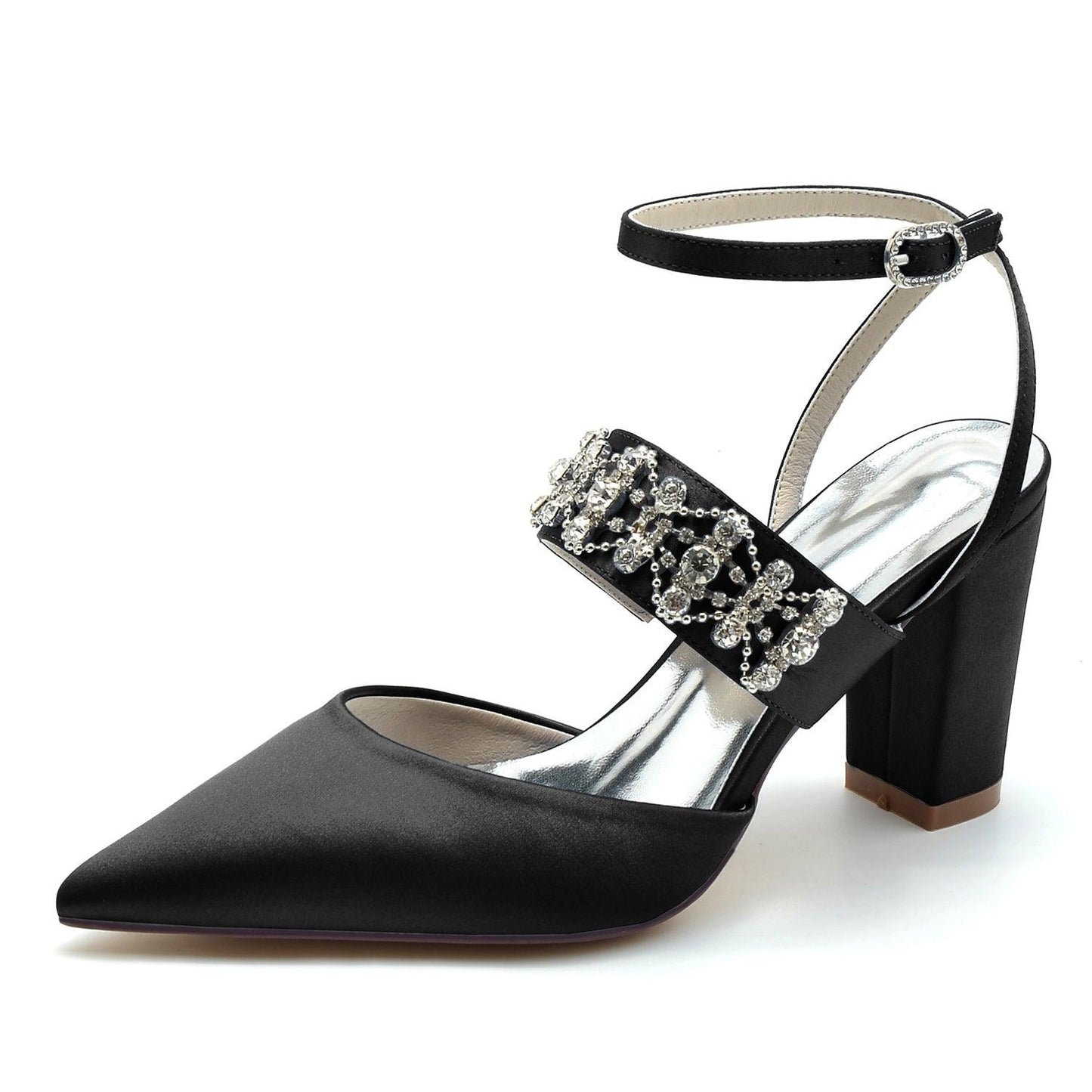 Chunky Heel 8.5cm Silk-Like Shoes CK0200 - COCOMELODY