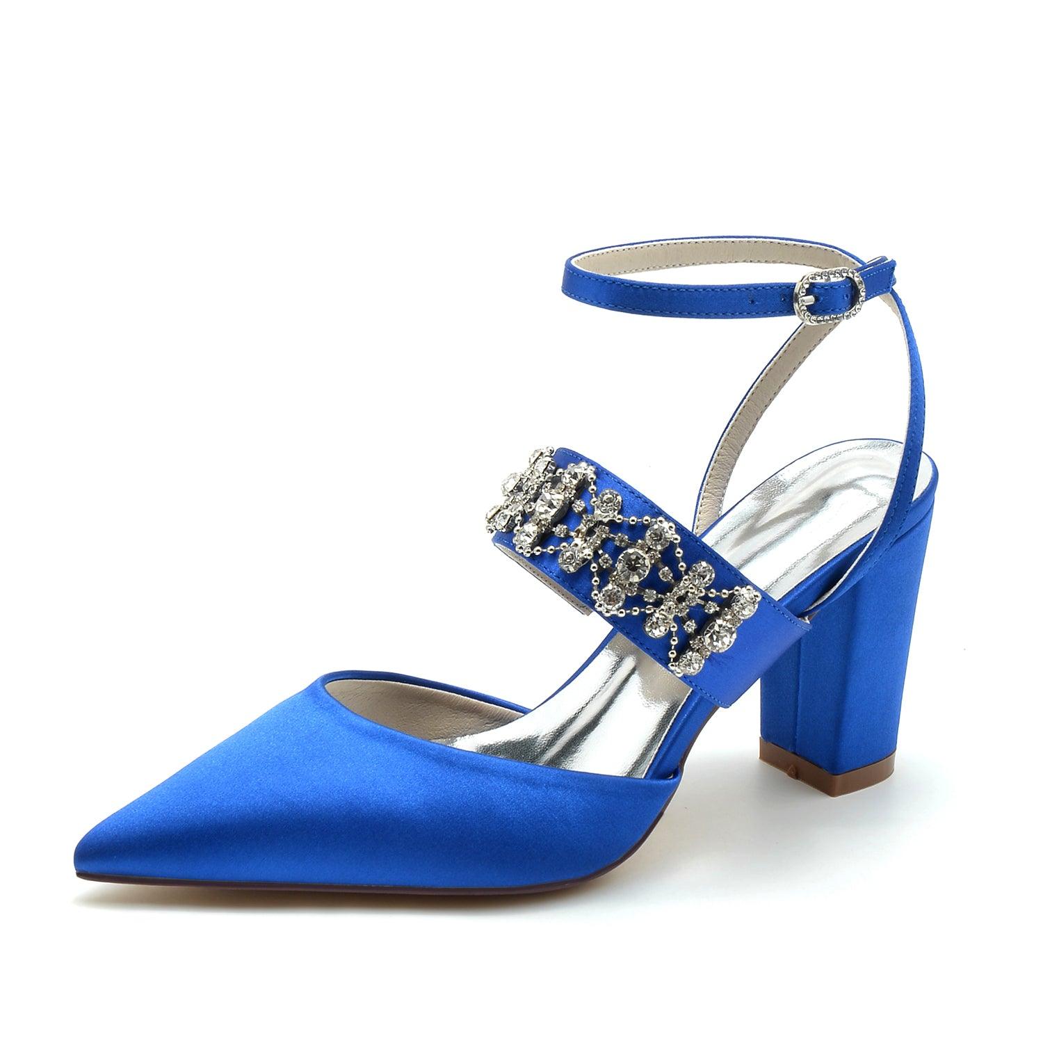 Chunky Heel 8.5cm Silk-Like Shoes CK0200 - COCOMELODY