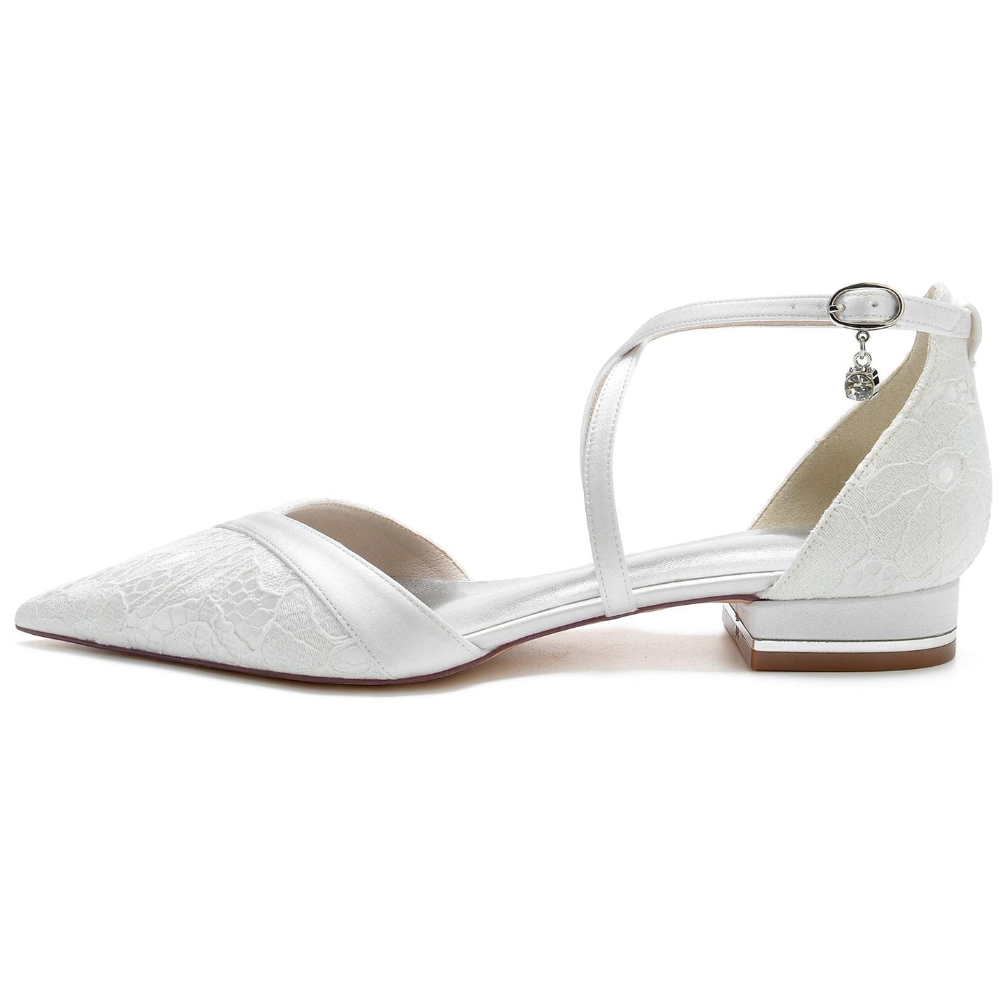 Flat Heel 2.5cm Silk-Like Lace Shoes CK0274 - COCOMELODY