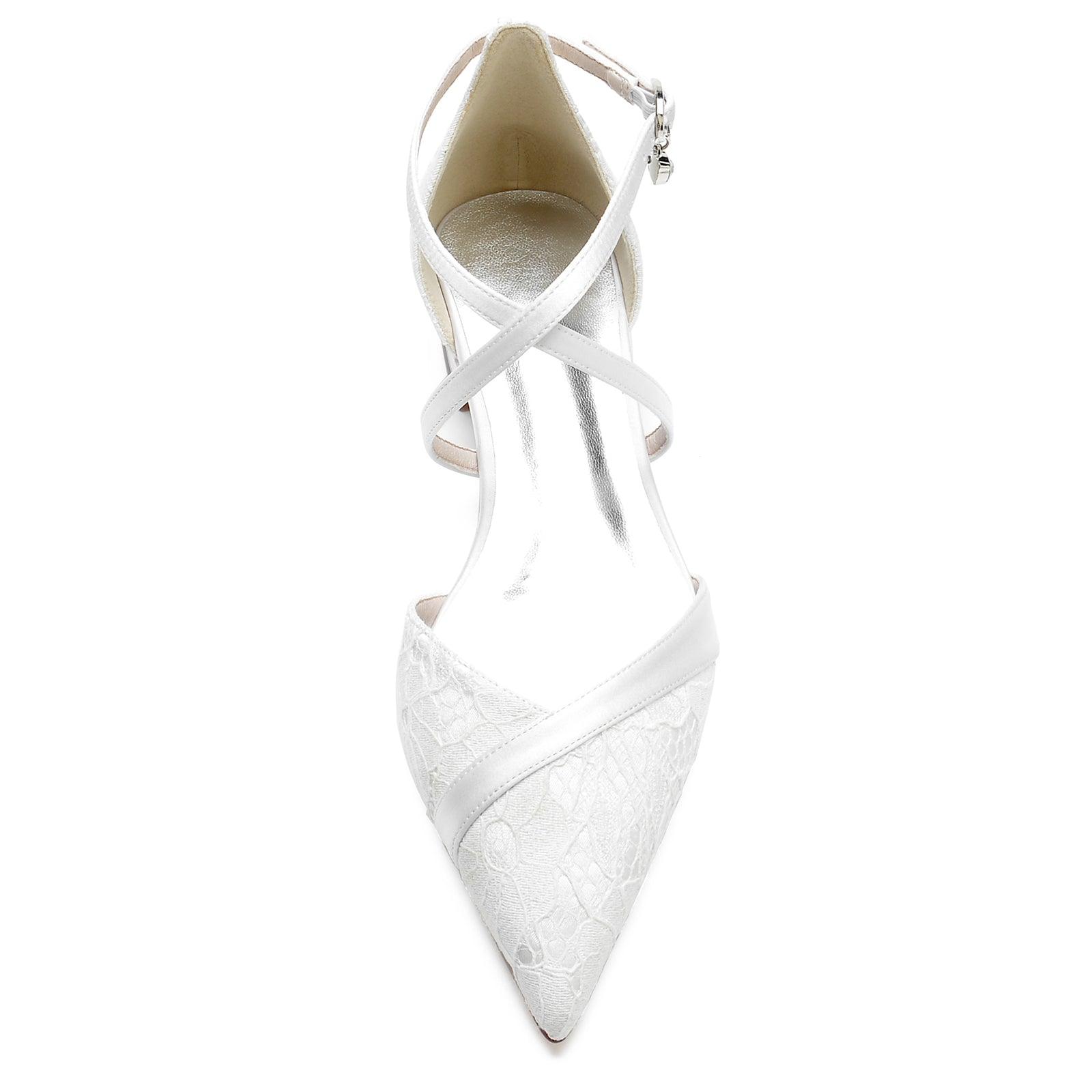Flat Heel 2.5cm Silk-Like Lace Shoes CK0274 - COCOMELODY