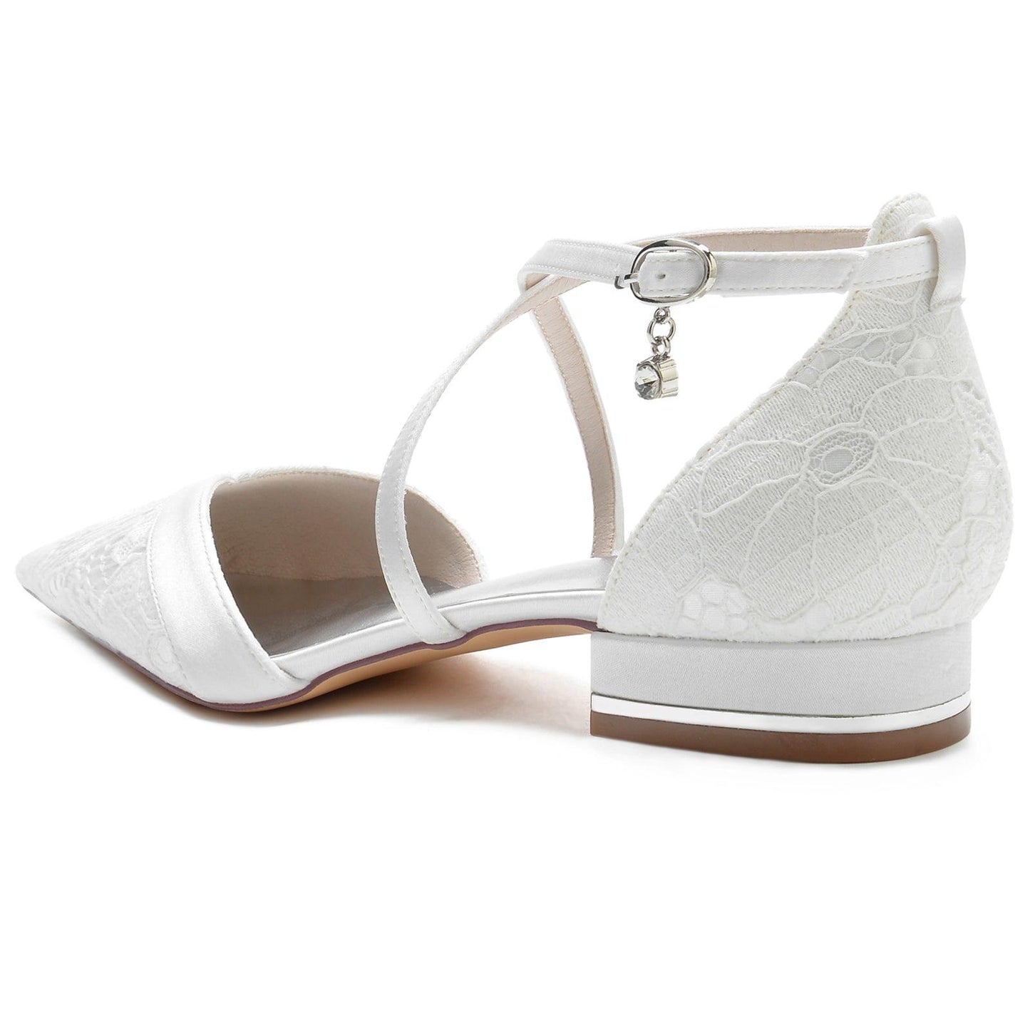 Flat Heel 2.5cm Silk-Like Lace Shoes CK0274 - COCOMELODY