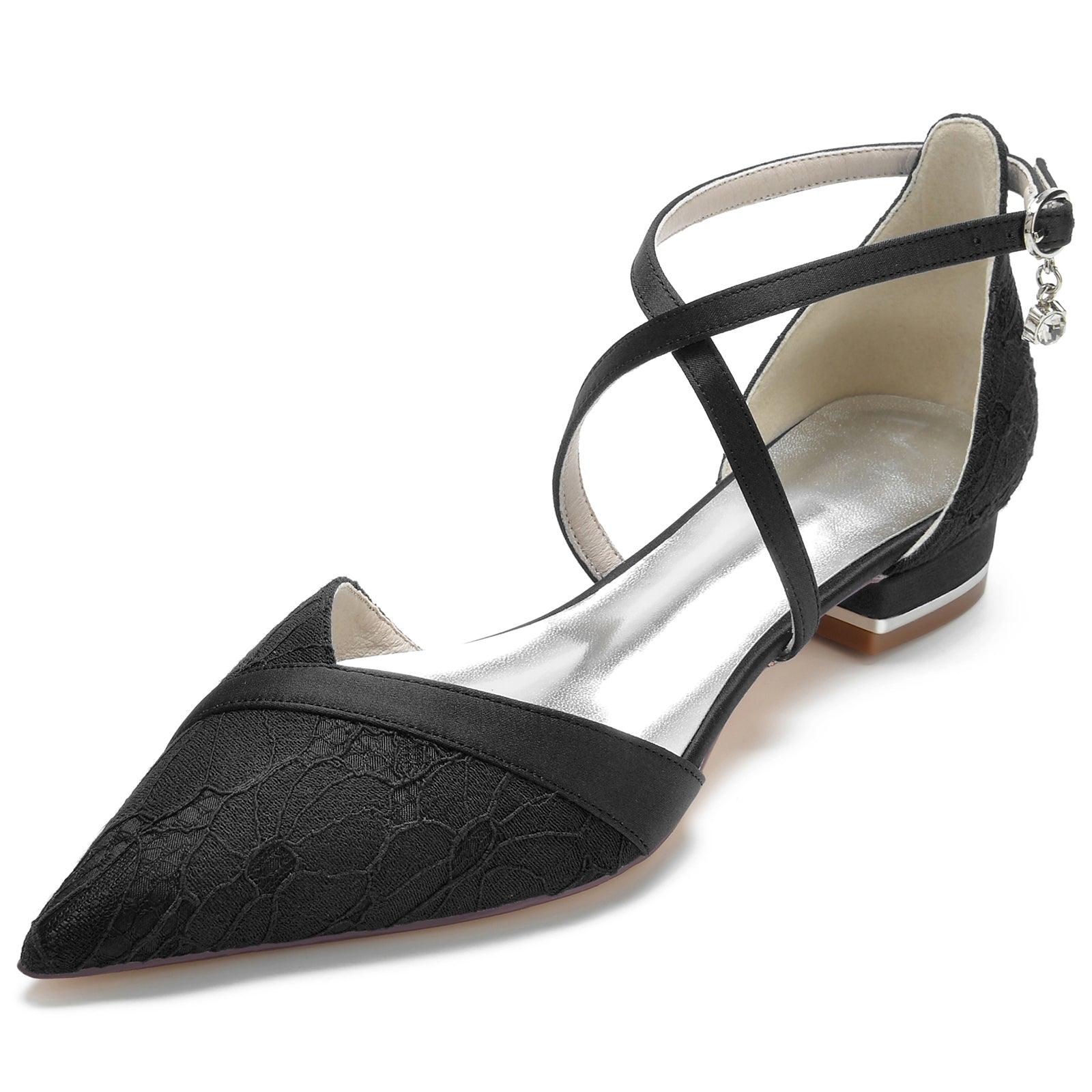 Flat Heel 2.5cm Silk-Like Lace Shoes CK0274 - COCOMELODY