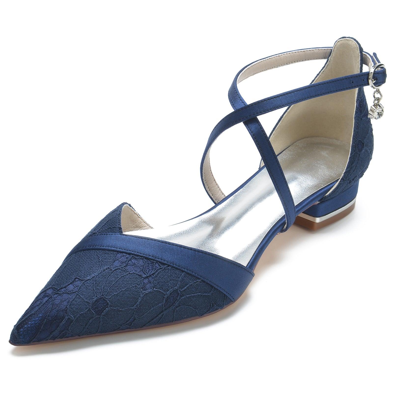 Flat Heel 2.5cm Silk-Like Lace Shoes CK0274 - COCOMELODY