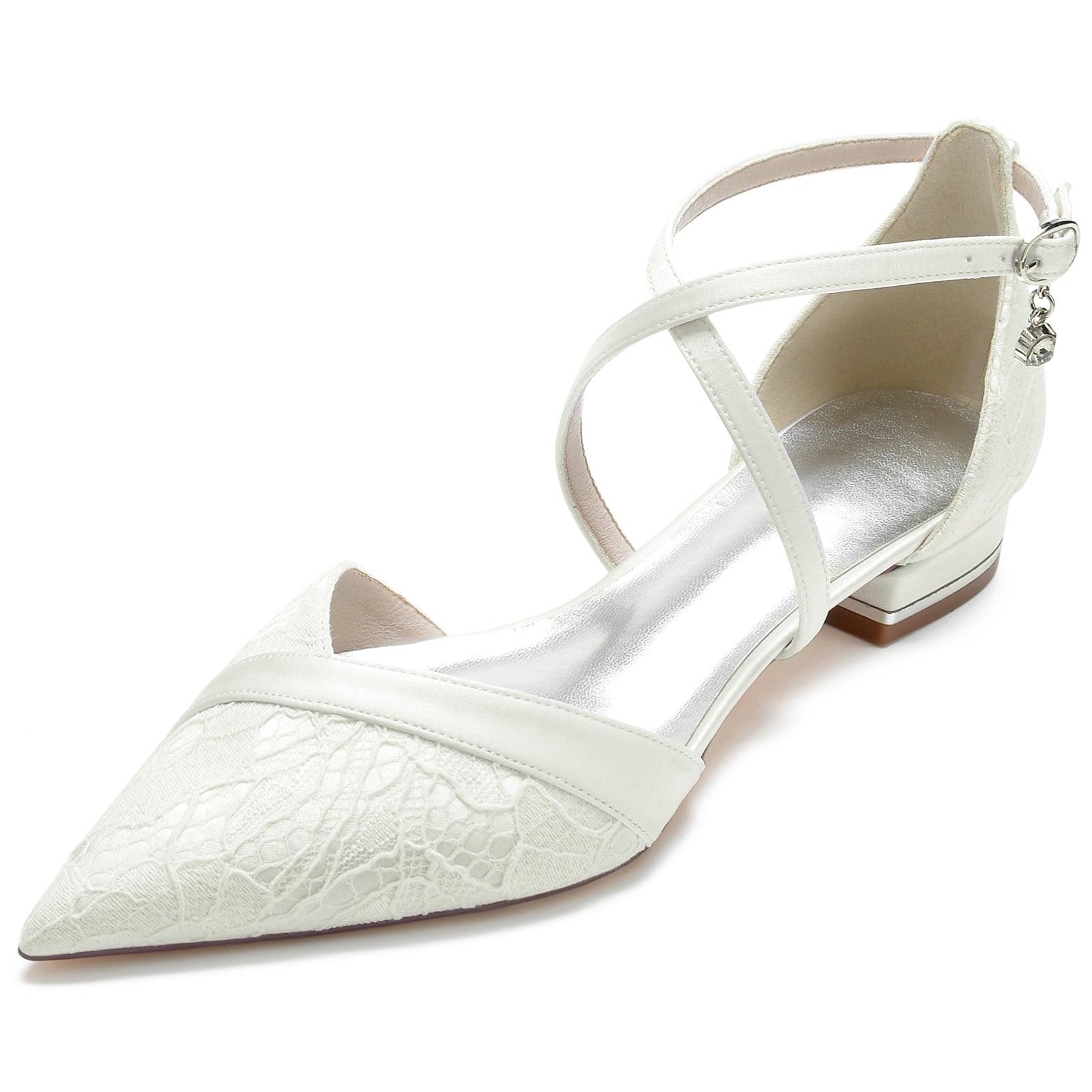 Flat Heel 2.5cm Silk-Like Lace Shoes CK0274 - COCOMELODY