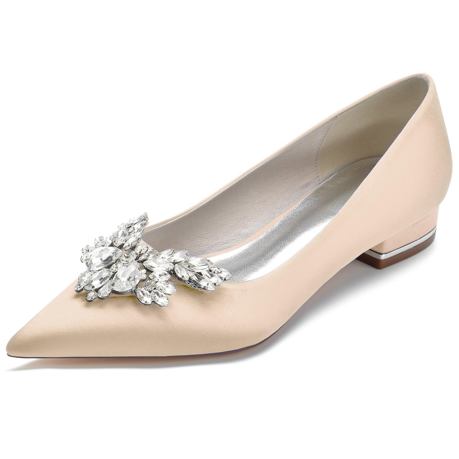 White Satin Pointy Shoes CK0279 - COCOMELODY