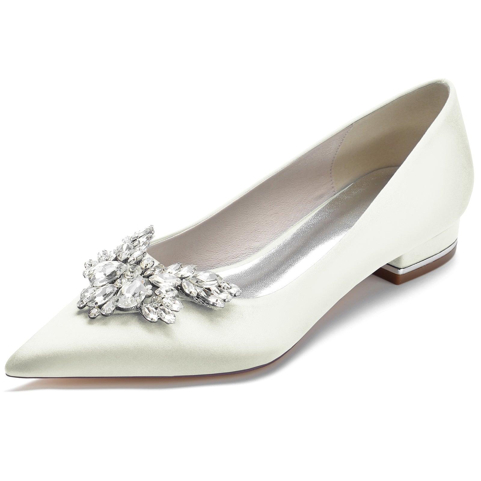 White Satin Pointy Shoes CK0279 - COCOMELODY