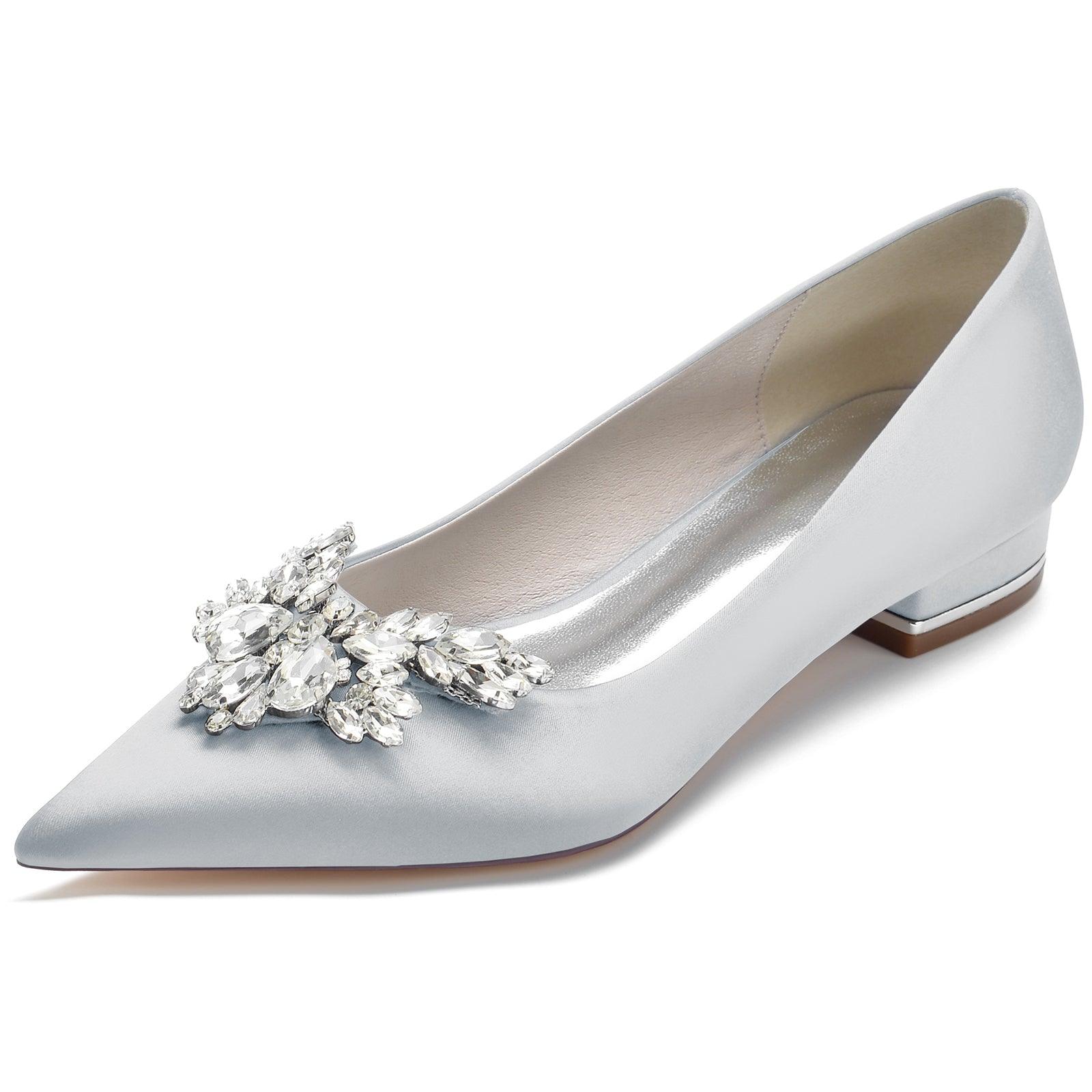 White Satin Pointy Shoes CK0279 - COCOMELODY