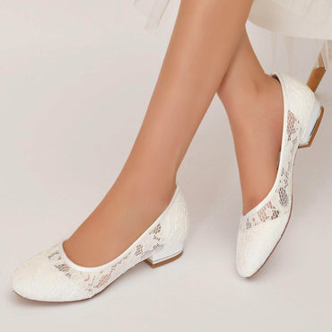 Flat Heel 2.5cm Lace Shoes CK0281 - COCOMELODY