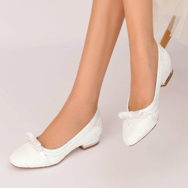 Flat Heel 2.5cm Silk-Like Lace Shoes CK0283 - COCOMELODY
