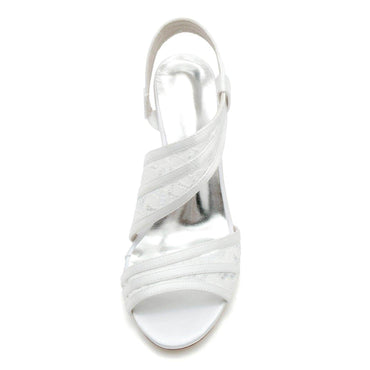 Chunky Heel 8.5cm Silk-Like Lace Shoes CK0294 - COCOMELODY