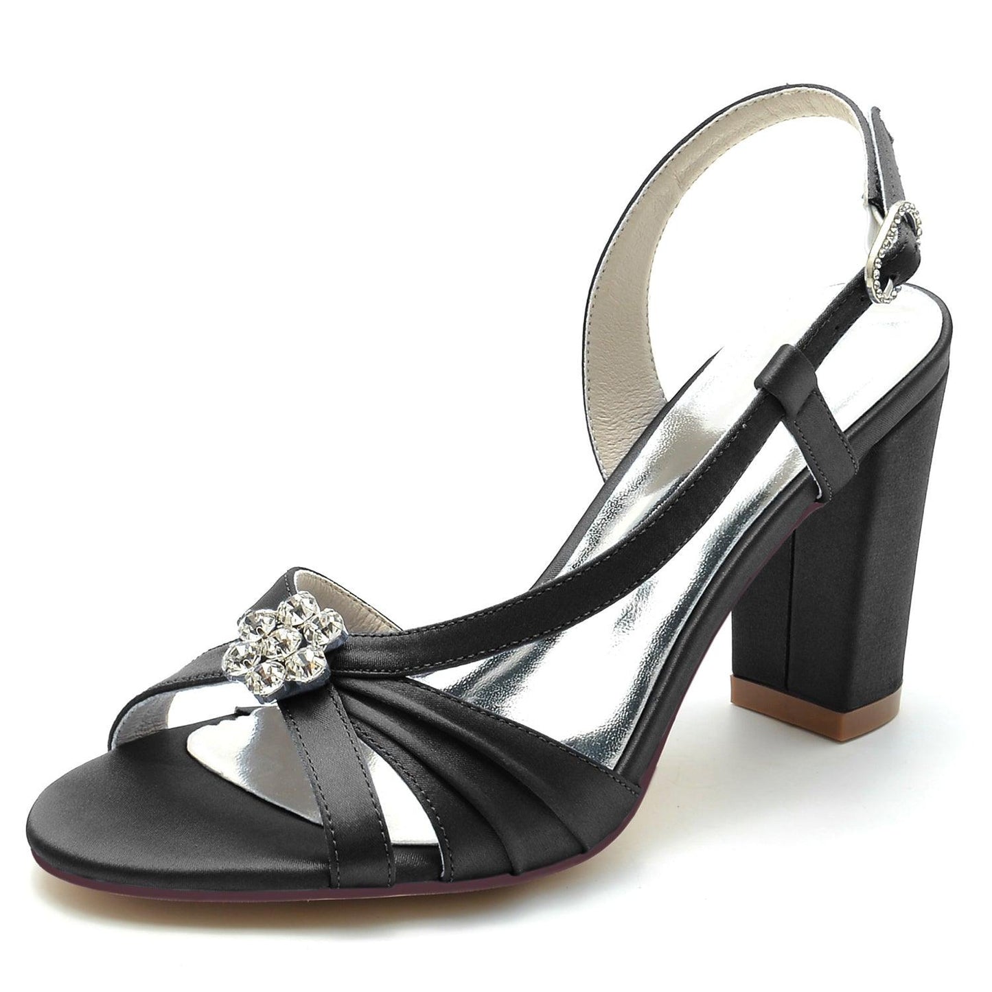 Chunky Heel 8.5cm Silk-Like Shoes CK0302 - COCOMELODY