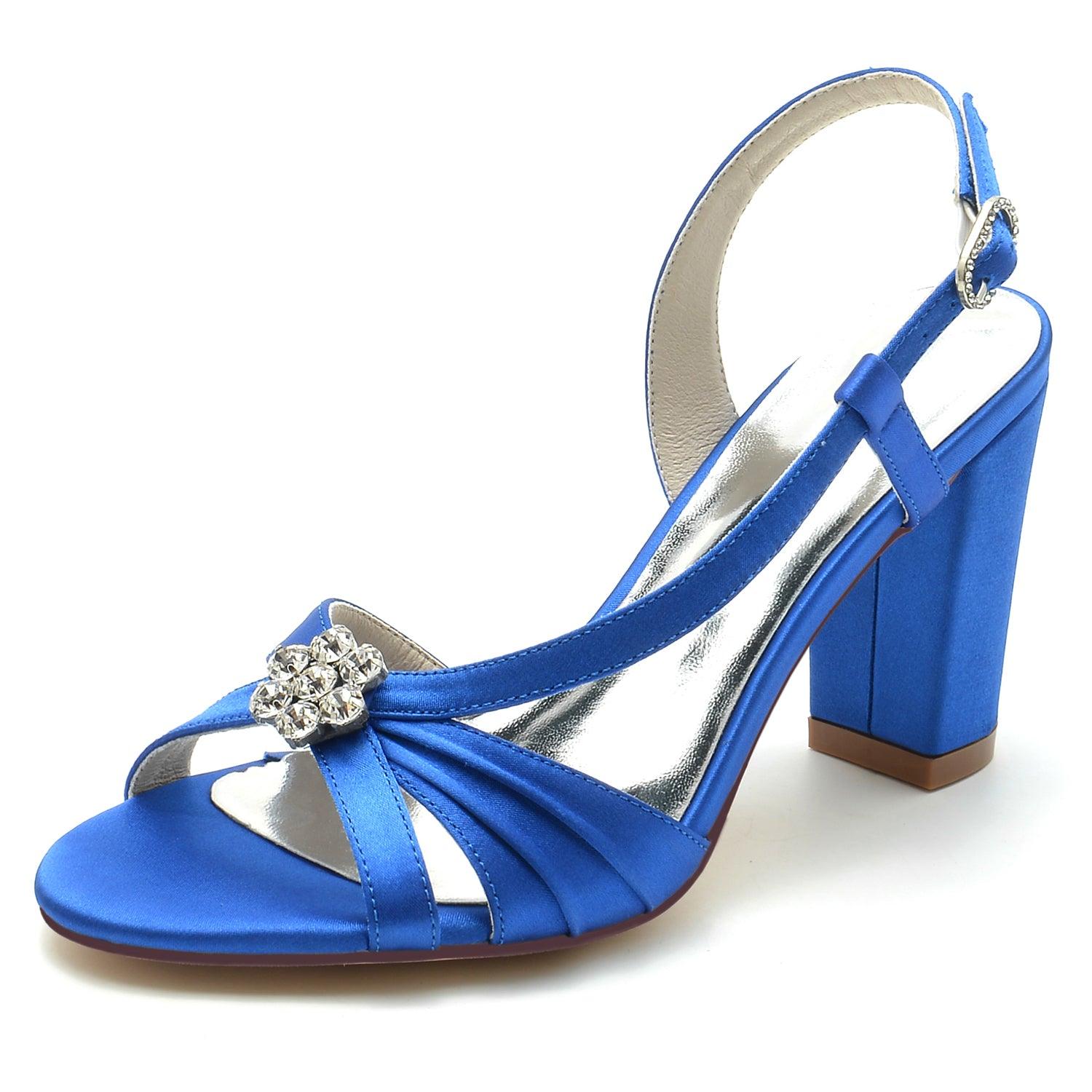 Chunky Heel 8.5cm Silk-Like Shoes CK0302 - COCOMELODY