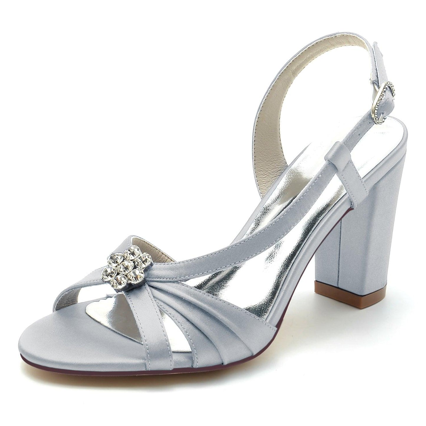 Chunky Heel 8.5cm Silk-Like Shoes CK0302 - COCOMELODY