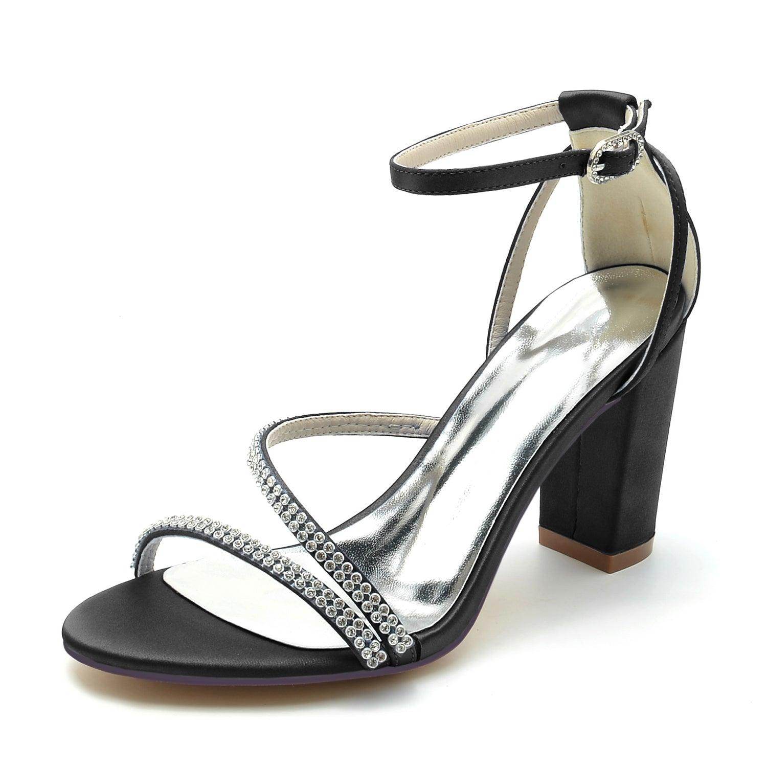 Blue Ankle Strap Heels CK0303 - COCOMELODY