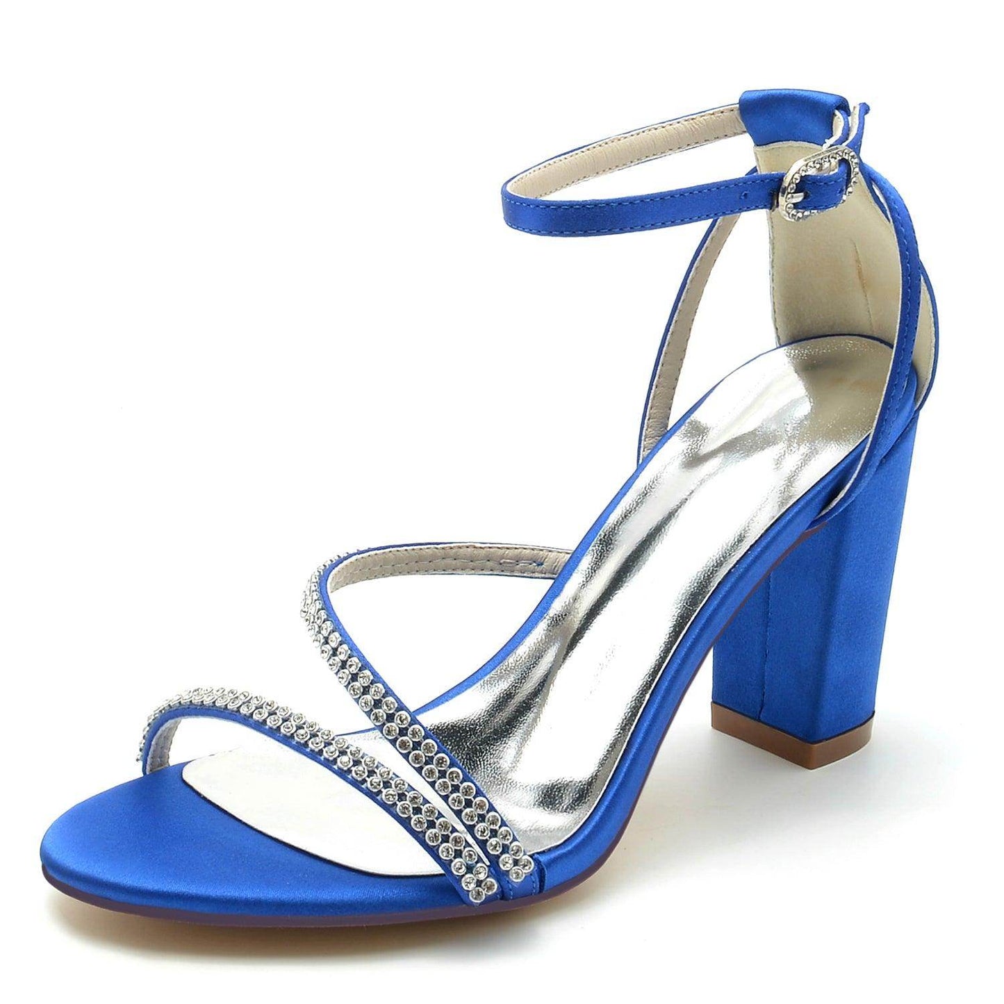 Blue Ankle Strap Heels CK0303 - COCOMELODY
