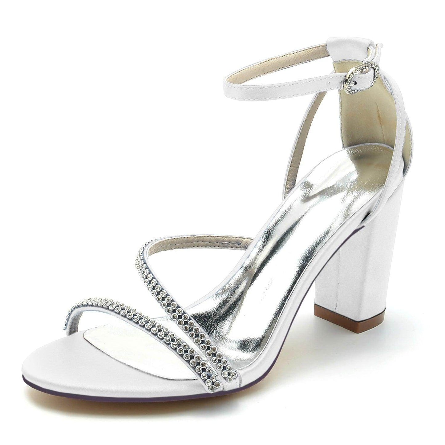 Blue Ankle Strap Heels CK0303 - COCOMELODY