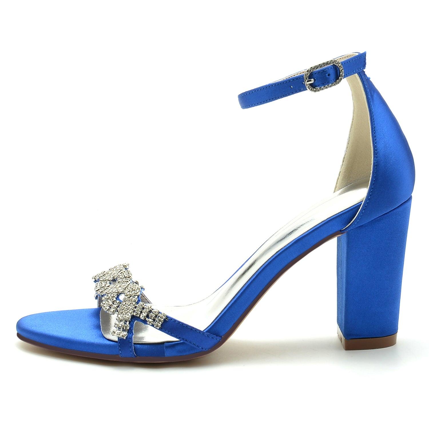 Chunky Heel 8.5cm Silk-Like Shoes CK0304 - COCOMELODY