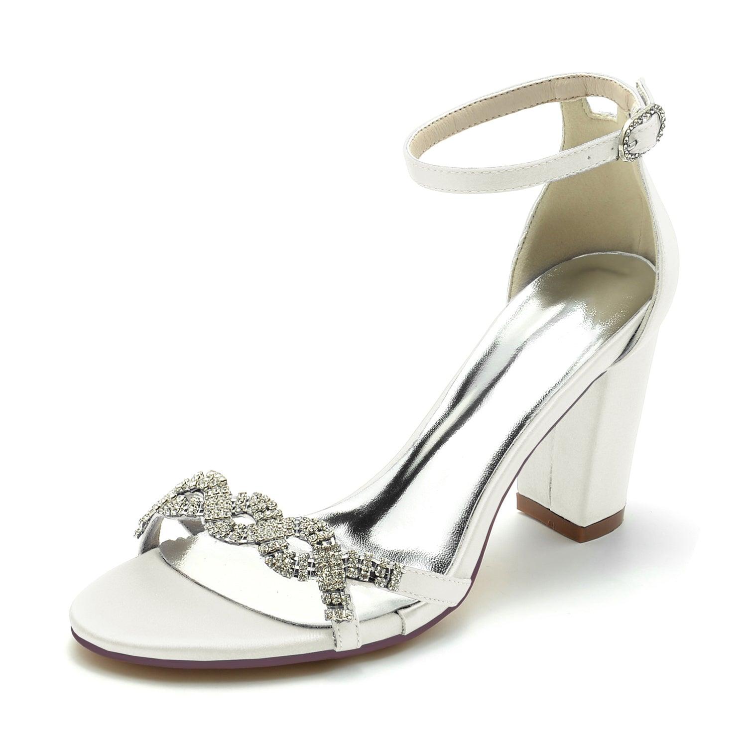 Chunky Heel 8.5cm Silk-Like Shoes CK0304 - COCOMELODY