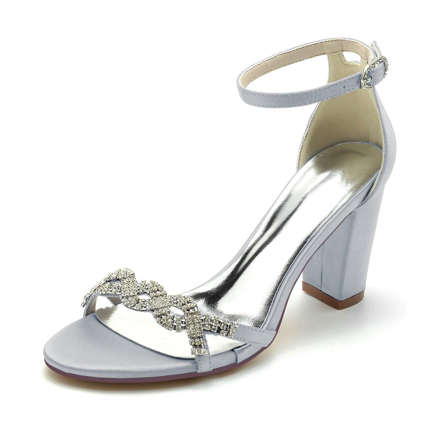 Chunky Heel 8.5cm Silk-Like Shoes CK0304 - COCOMELODY