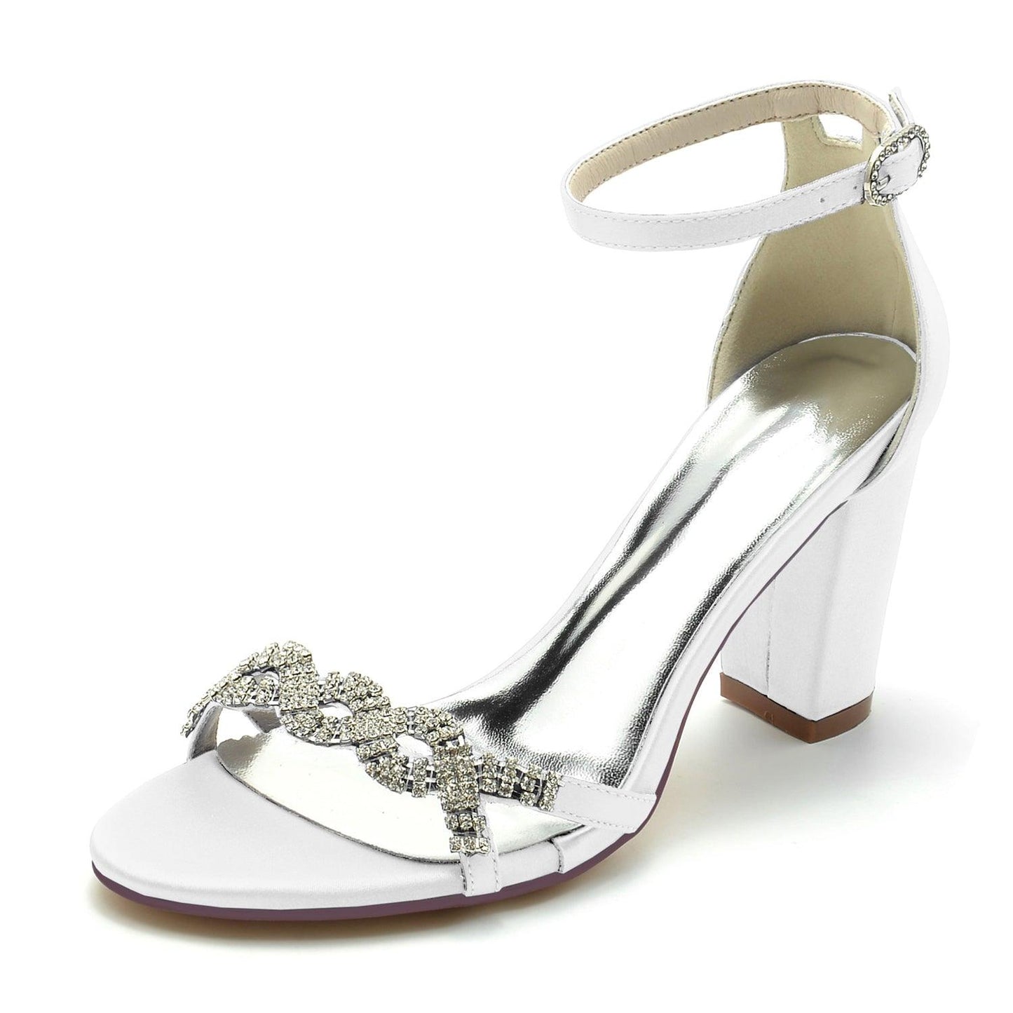 Chunky Heel 8.5cm Silk-Like Shoes CK0304 - COCOMELODY